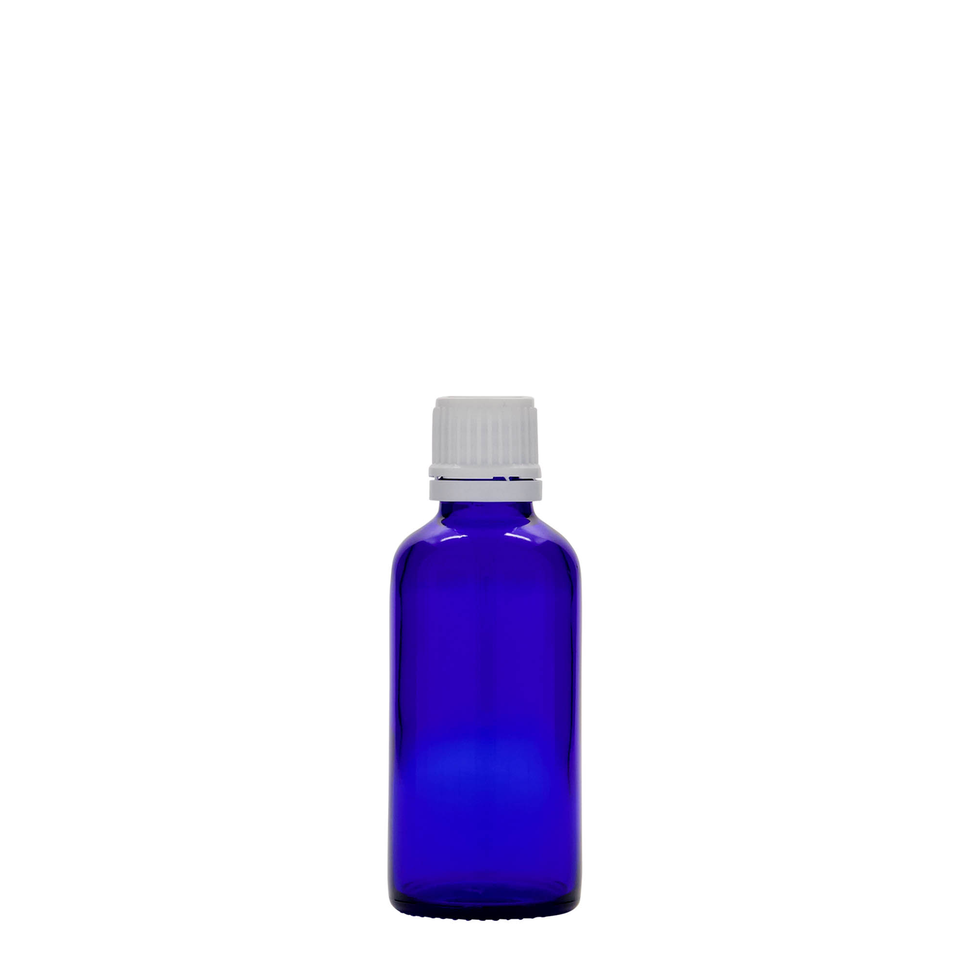 50 ml medical bottle, glass, royal blue, opening: DIN 18 50 ml medical bottle, glass, royal blue, opening: DIN 18