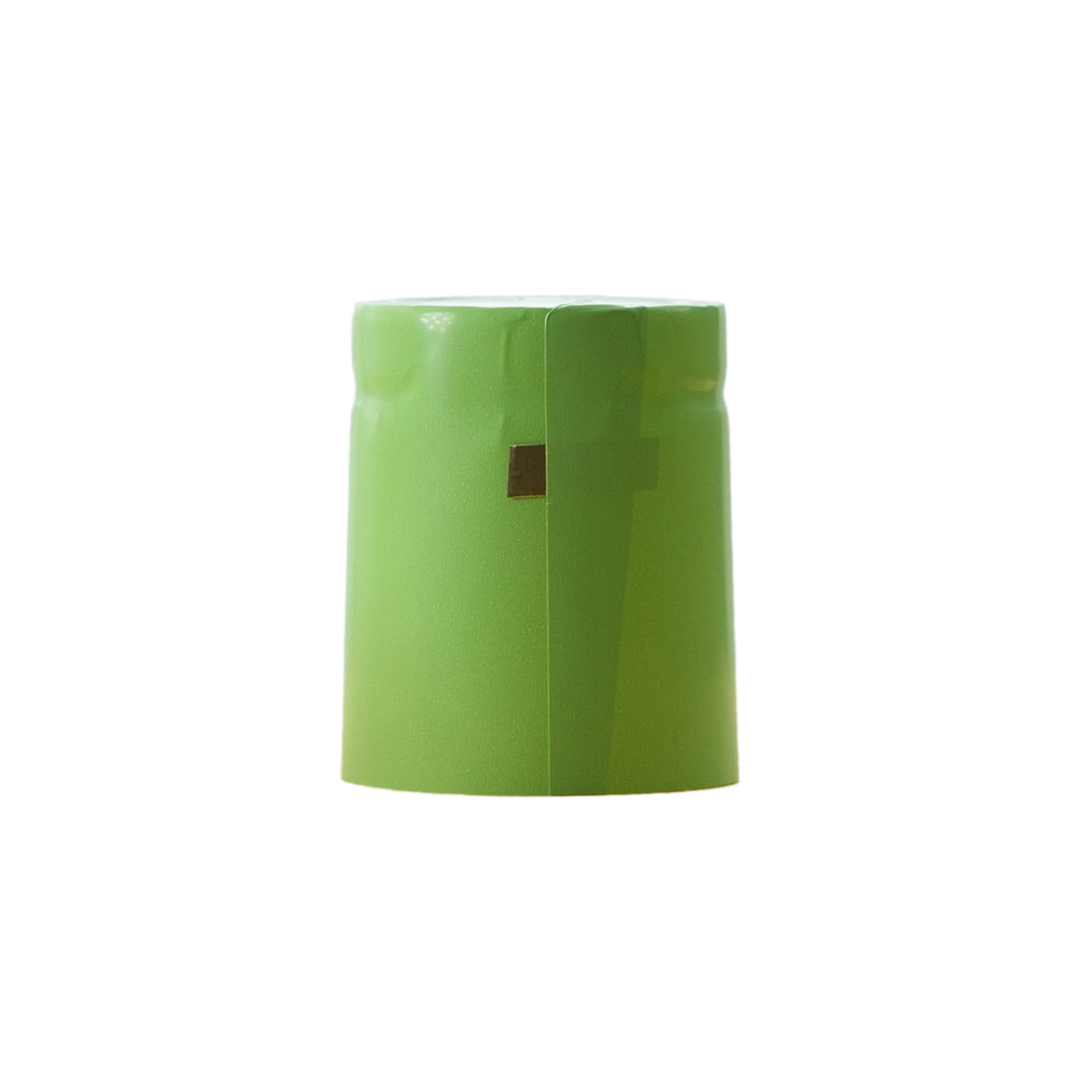 Shrink capsule 32x41, PVC plastic, light green