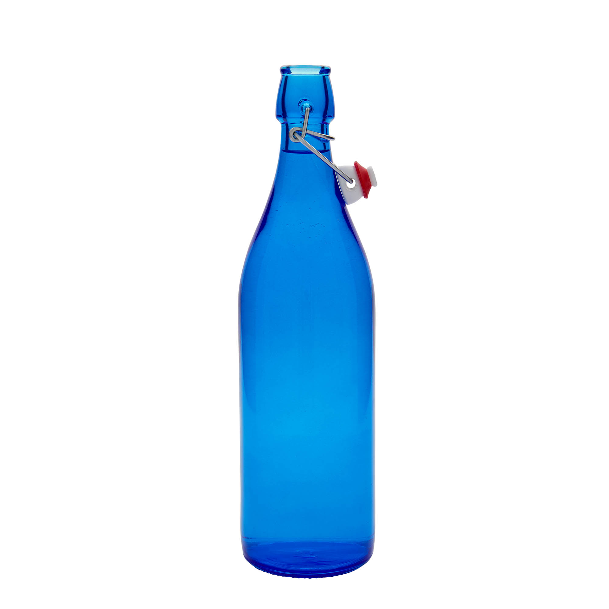 1,000 ml glass bottle 'Giara', blue, opening: swing top closure