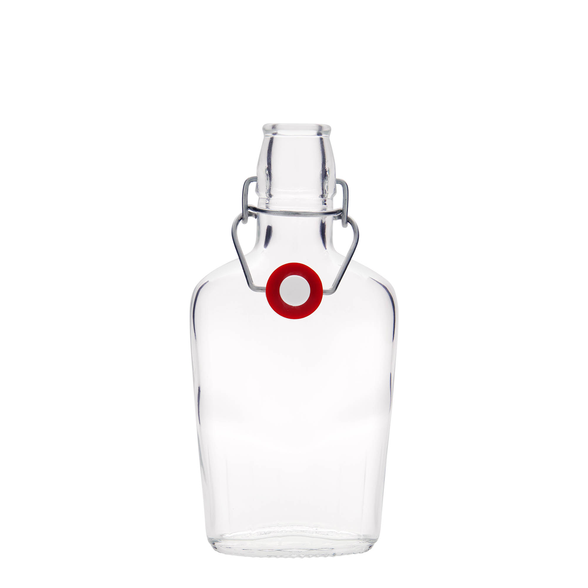 250 ml glass bottle 'Fiaschetta', oval, mouth: swing top closure