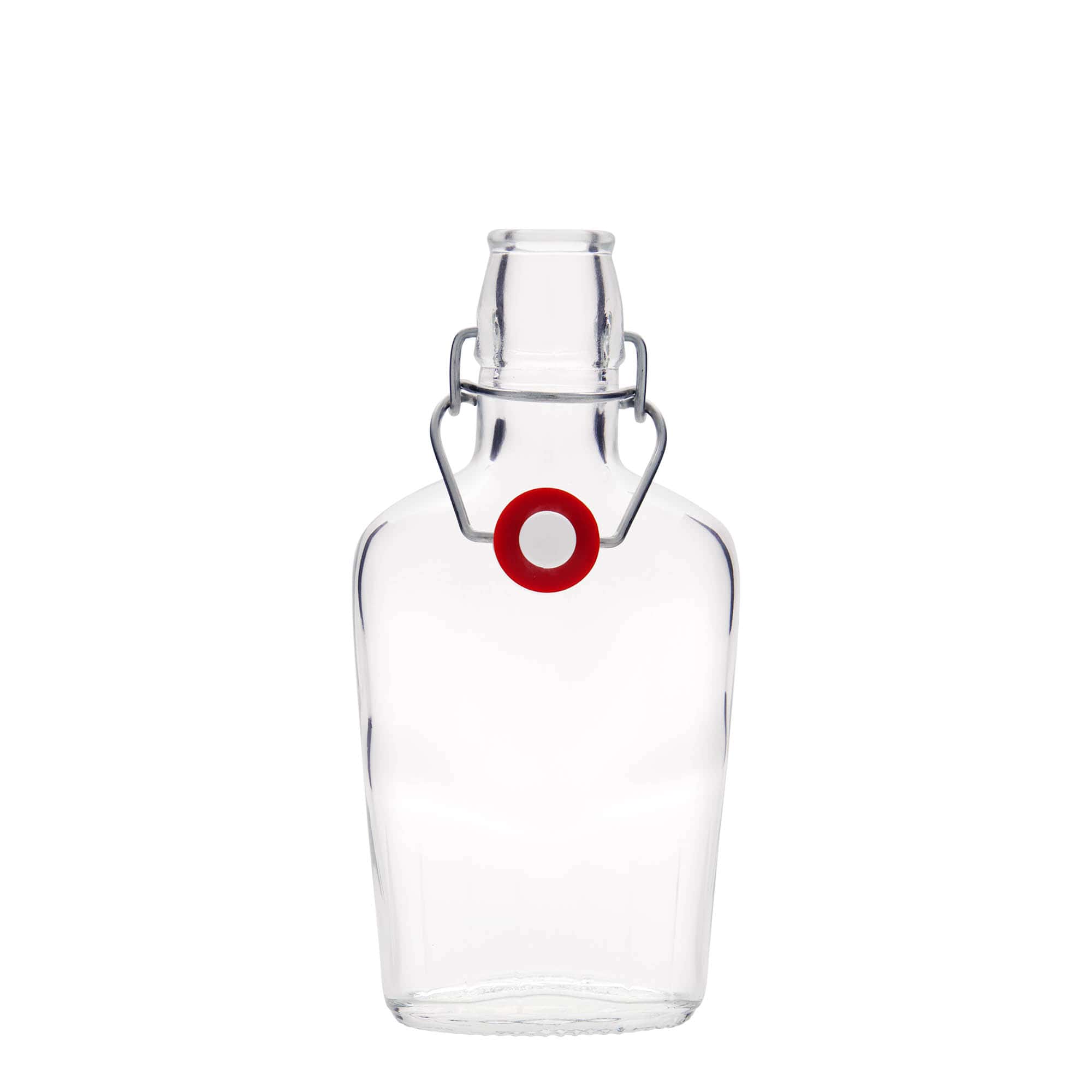 250 ml glass bottle ‘Fiaschetta’, oval, mouth: swing top closure