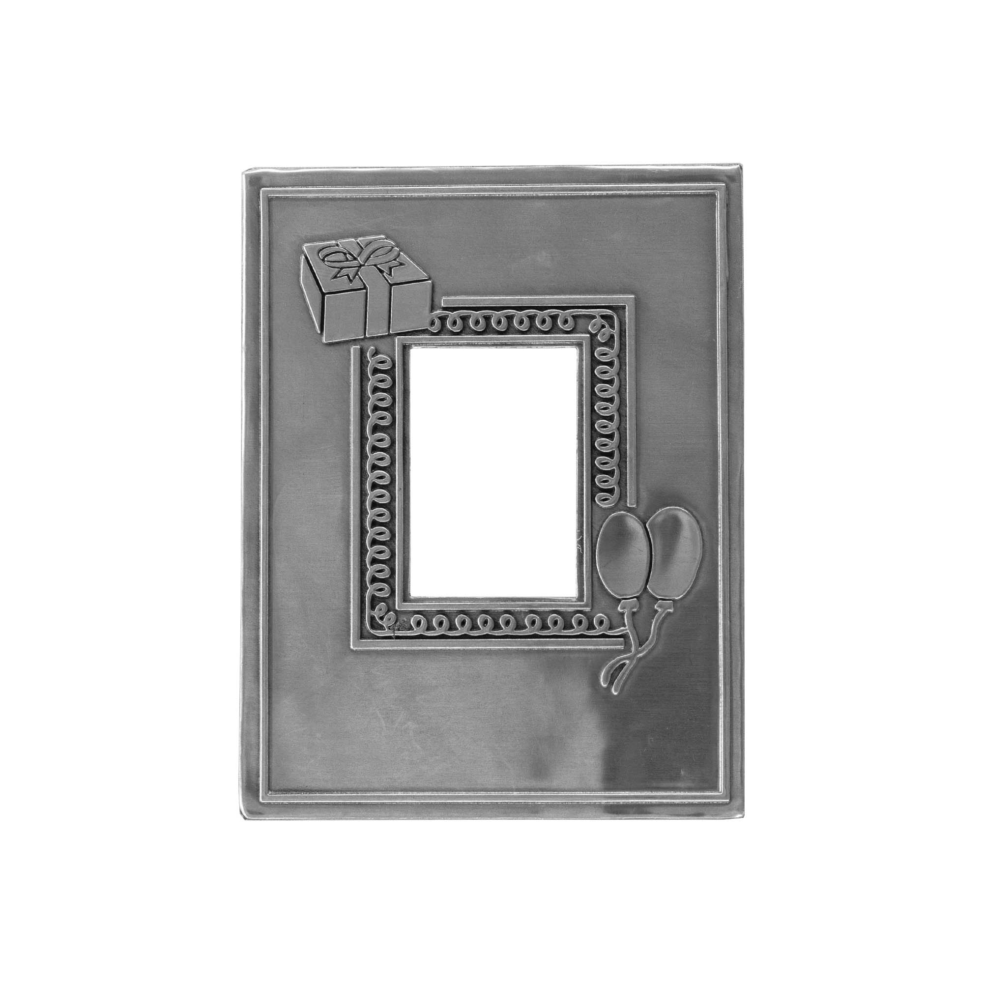 Tin label 'Photo', rectangular, metal, silver
