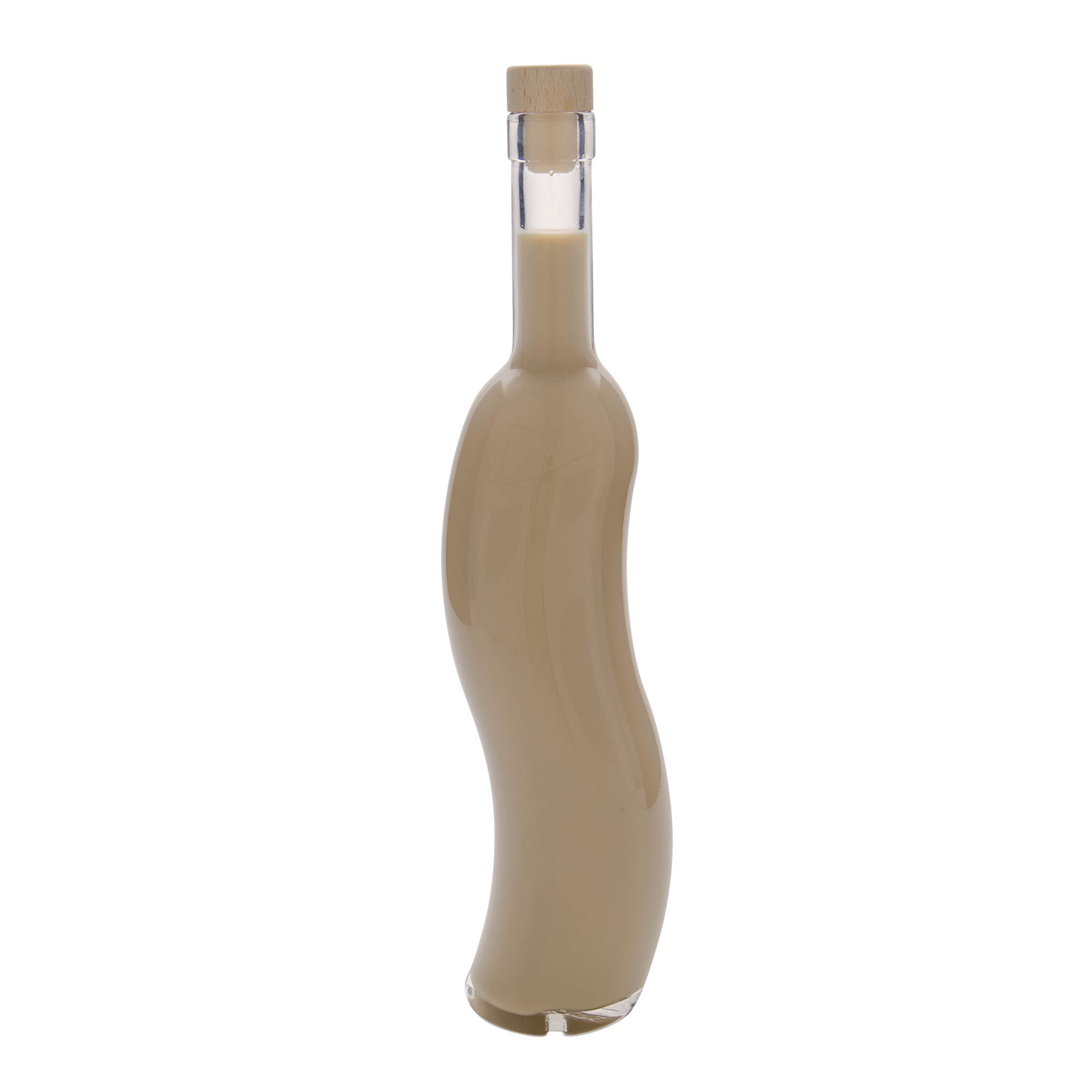 500 ml glass bottle 'La-Ola', semicircular, closure: cork