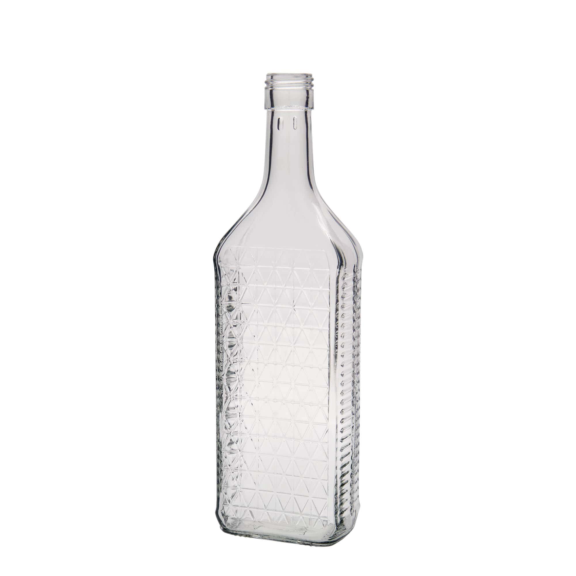 700 ml glass bottle ‘Caruso’, rectangular, opening: PP 31.5