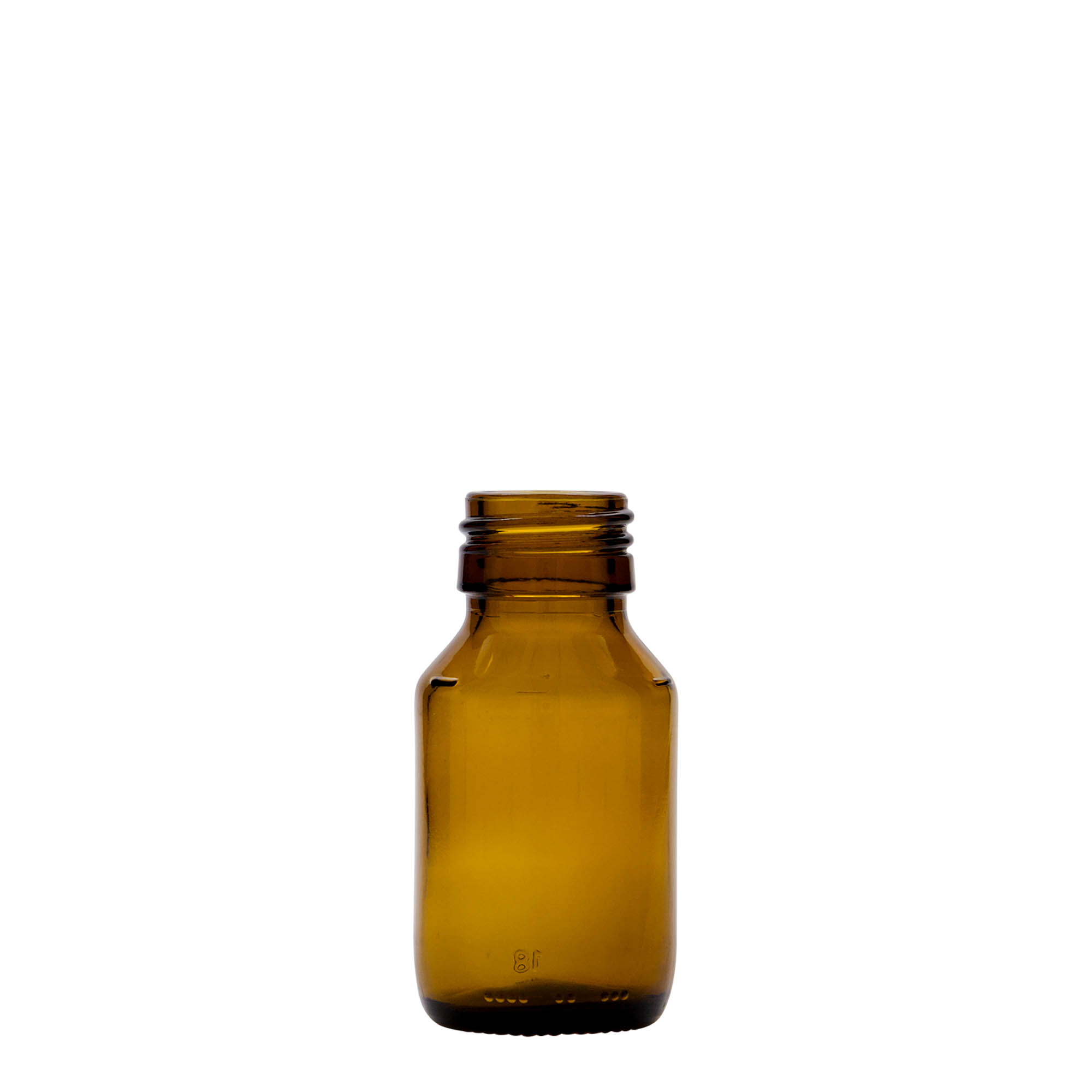 50 ml medical bottle, brown, glass, opening: PP 28 50 ml medical bottle, brown, glass, opening: PP 28