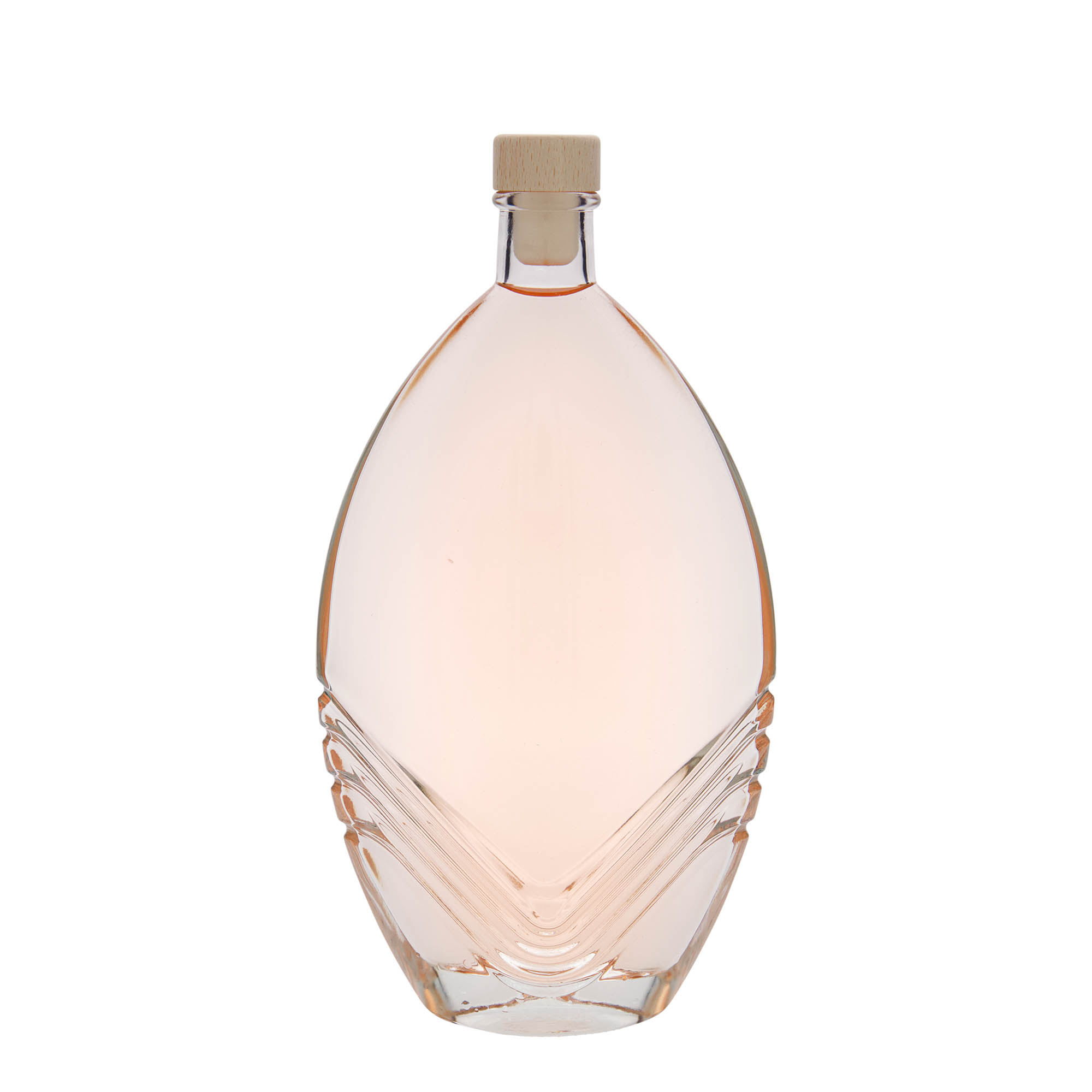 500 ml glass bottle 'Florence', oval, opening: cork