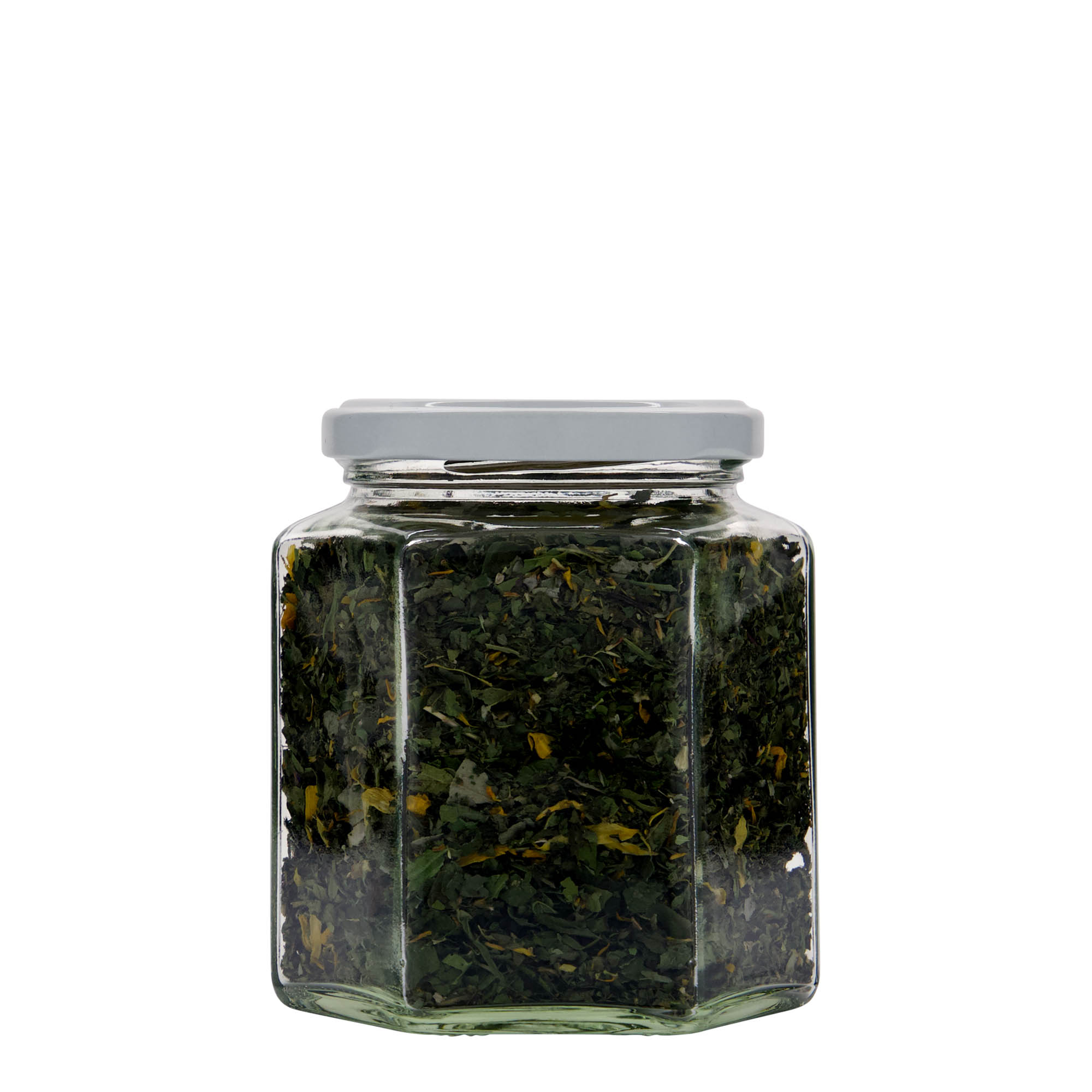 390 ml hexagonal jar, opening: twist-off (TO 70)