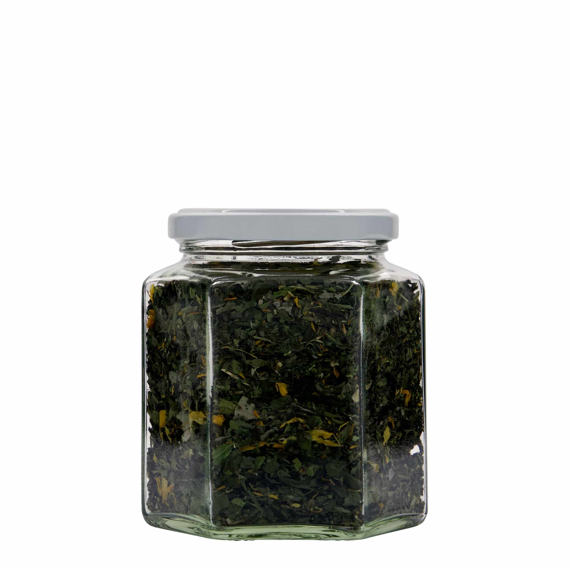 390 ml hexagonal jar, opening: Twist-off (TO 70)