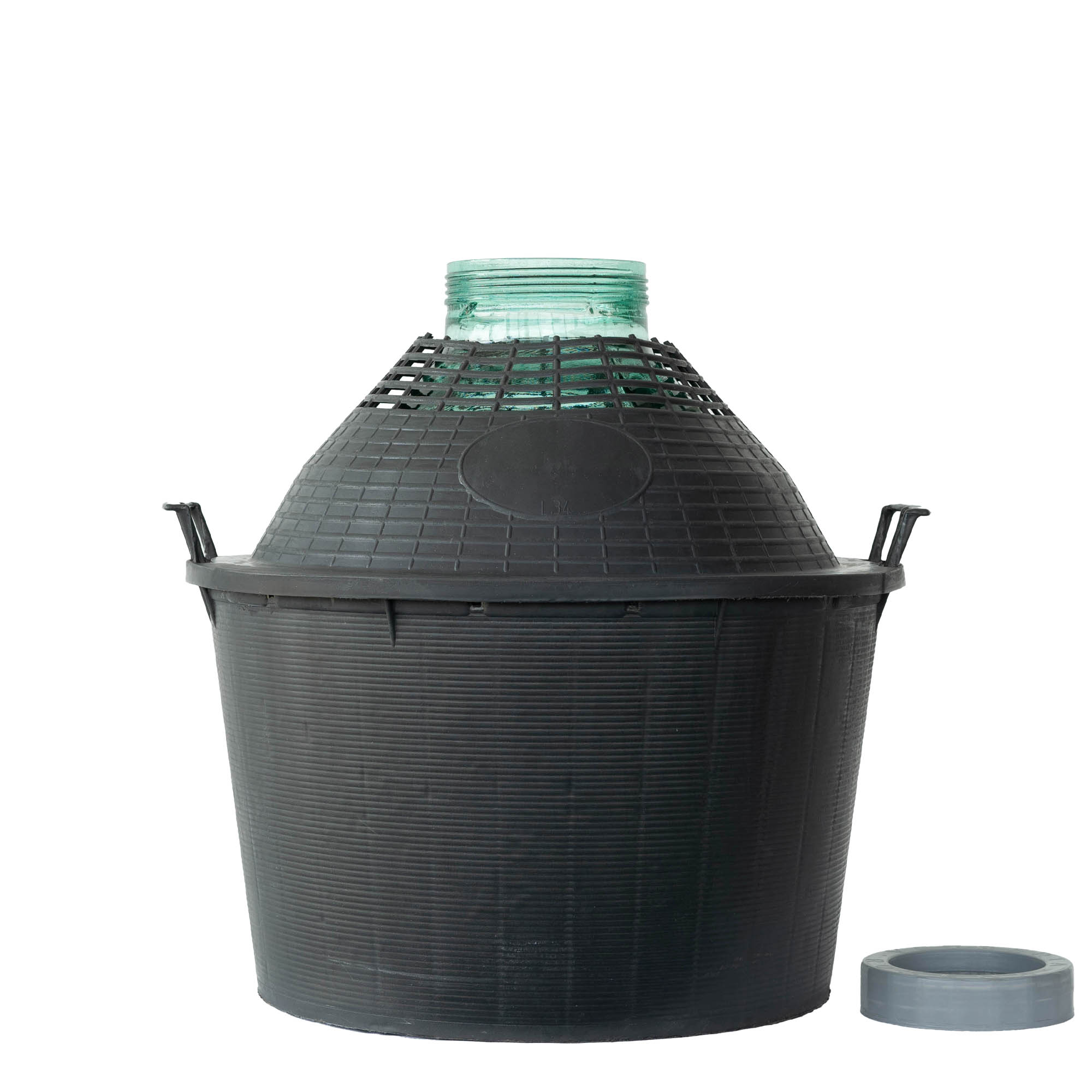 34 l balloon bottle wide neck, glass, opening: screw cap