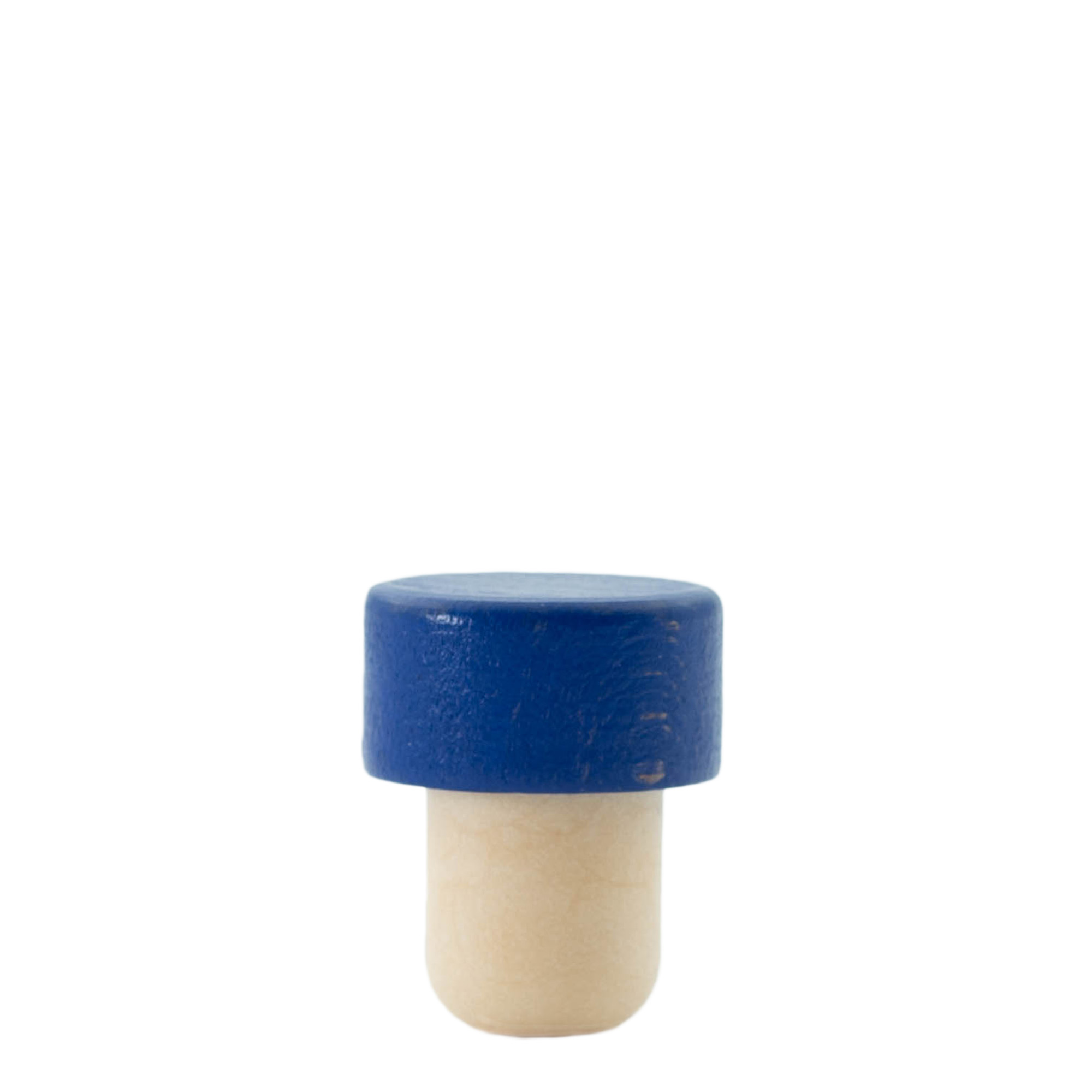 19 mm mushroom cork, wood, blue, for opening: cork