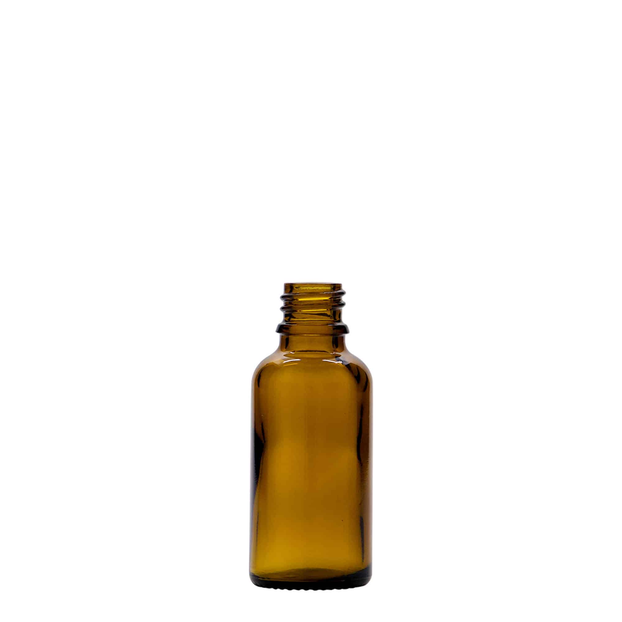 30 ml medical bottle, glass, brown, opening: DIN 18