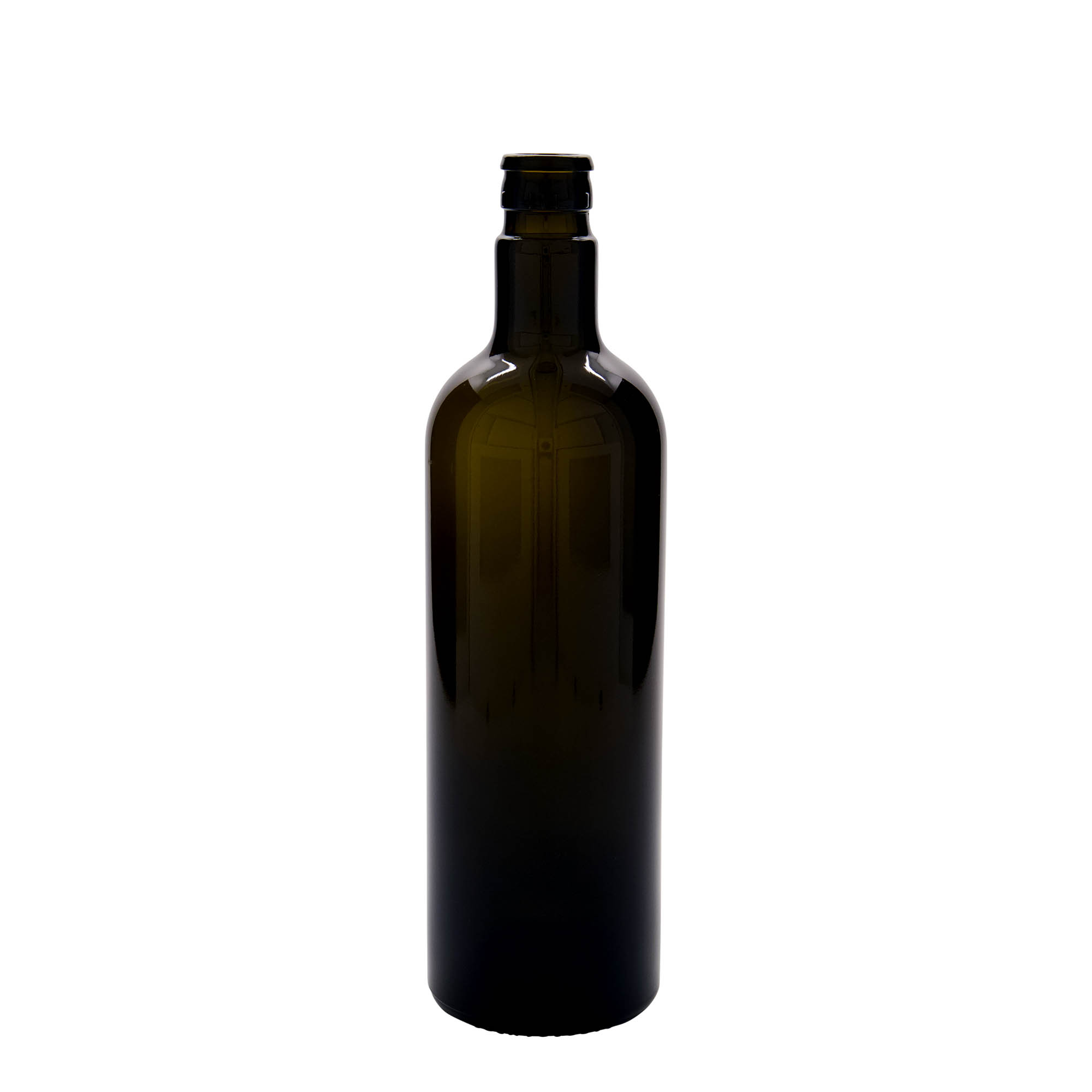 750 ml vinegar/oil bottle ‘Willy New’, glass, antique green, opening: DOP