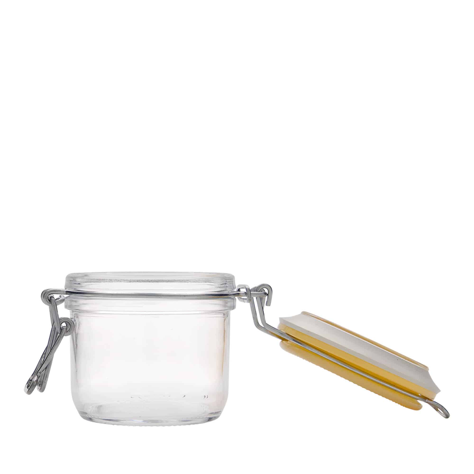 200 ml wire bail jar ‘Fido’, yellow, opening: wire bail closure