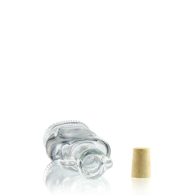 250 ml glass bottle 'Eleganta', oval, opening: cork