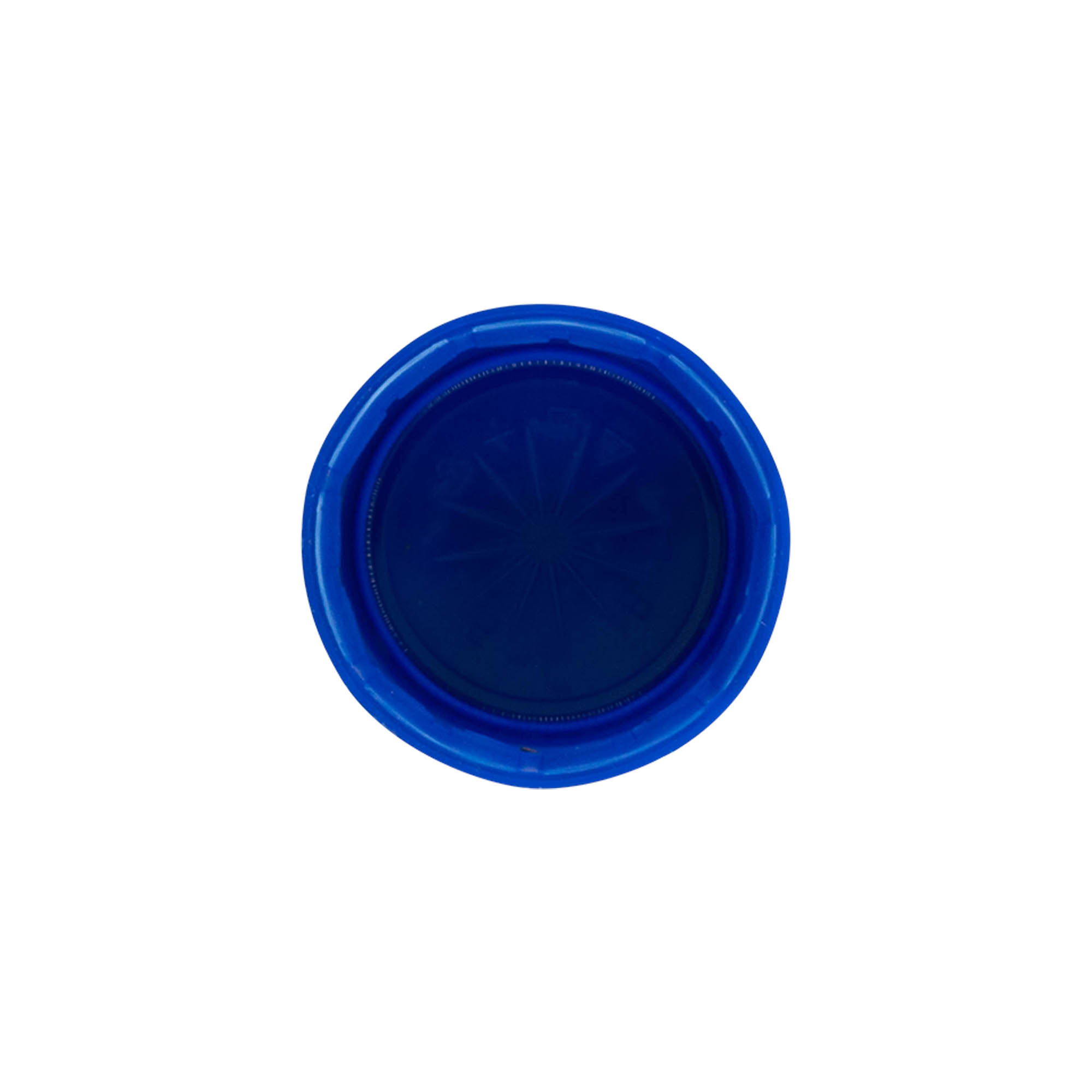 Screw cap for two start thread, PE plastic, blue, for opening: PET 38 mm