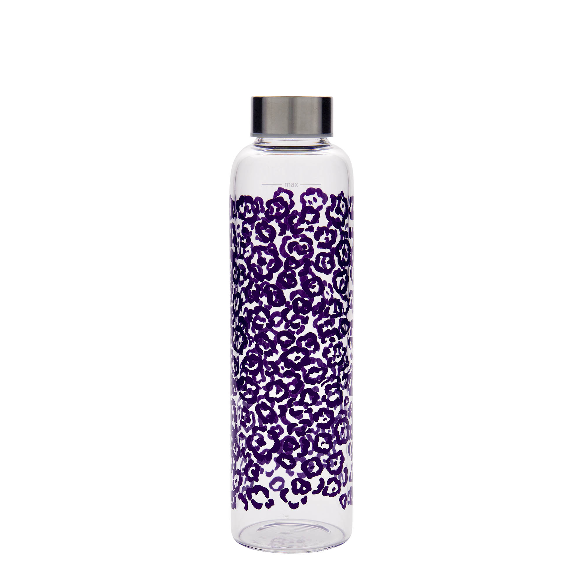 500 ml water bottle 'Perseus', print: purple flowers, closure: screw cap