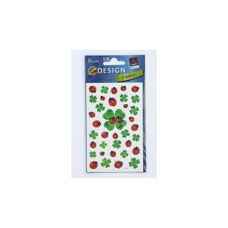 Zweckform Stickers 'Ladybirds and Clover Leaves', Paper, Multicoloured Zweckform Stickers 'Ladybirds and Clover Leaves', Paper, Multicoloured