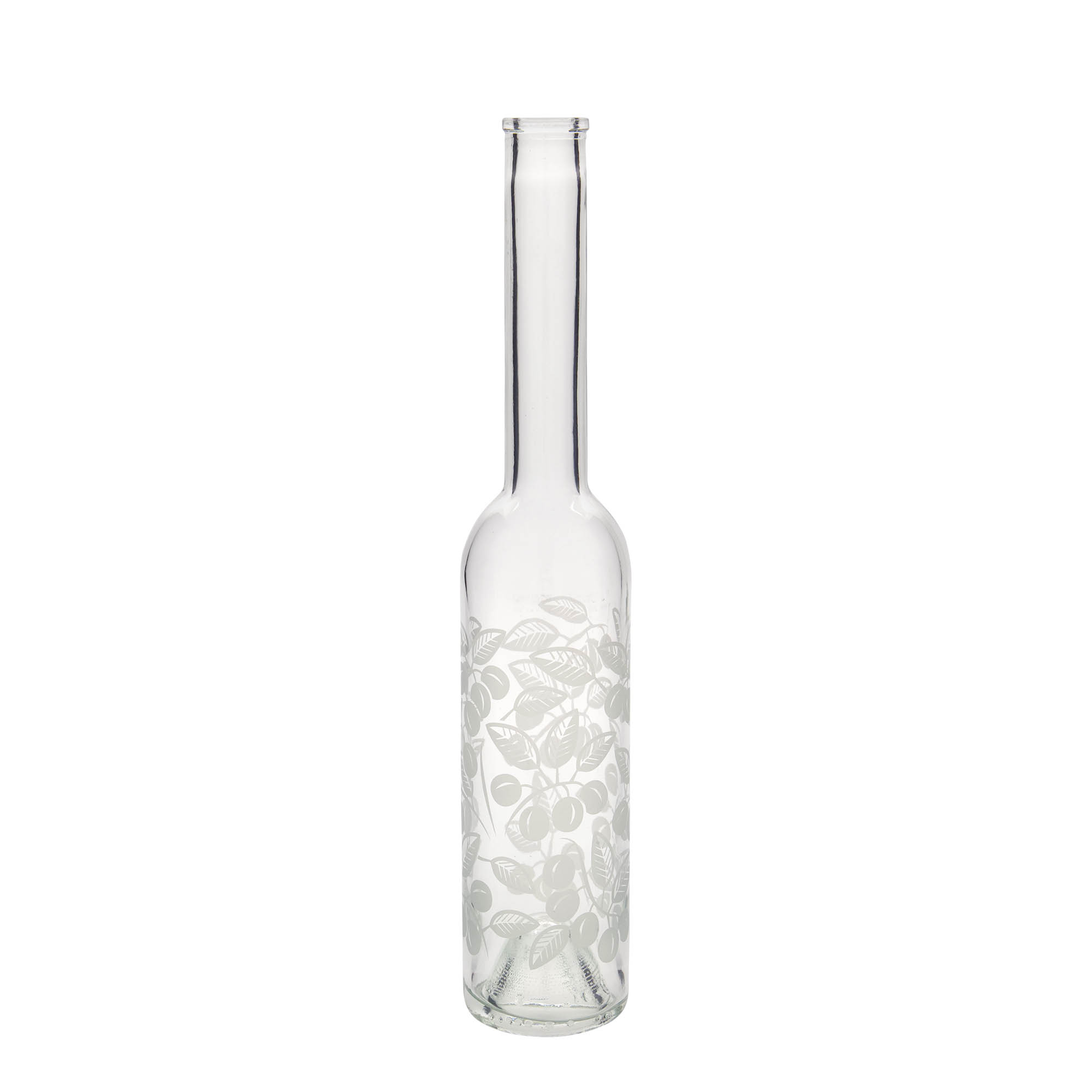 350 ml glass bottle 'Opera', design: Mirabelle plums, opening: cork