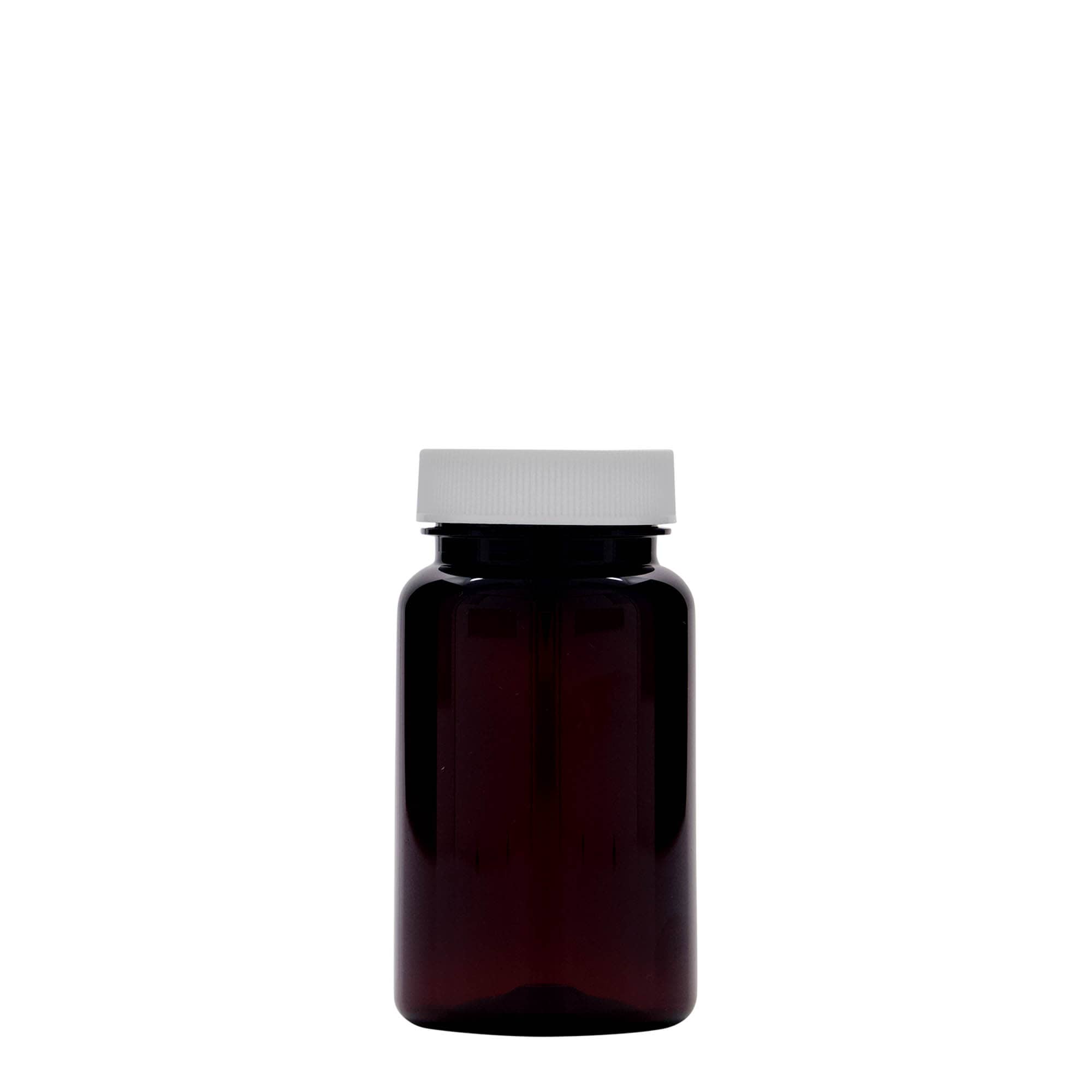 100 ml PET bottle, plastic, brown, opening: 38/400