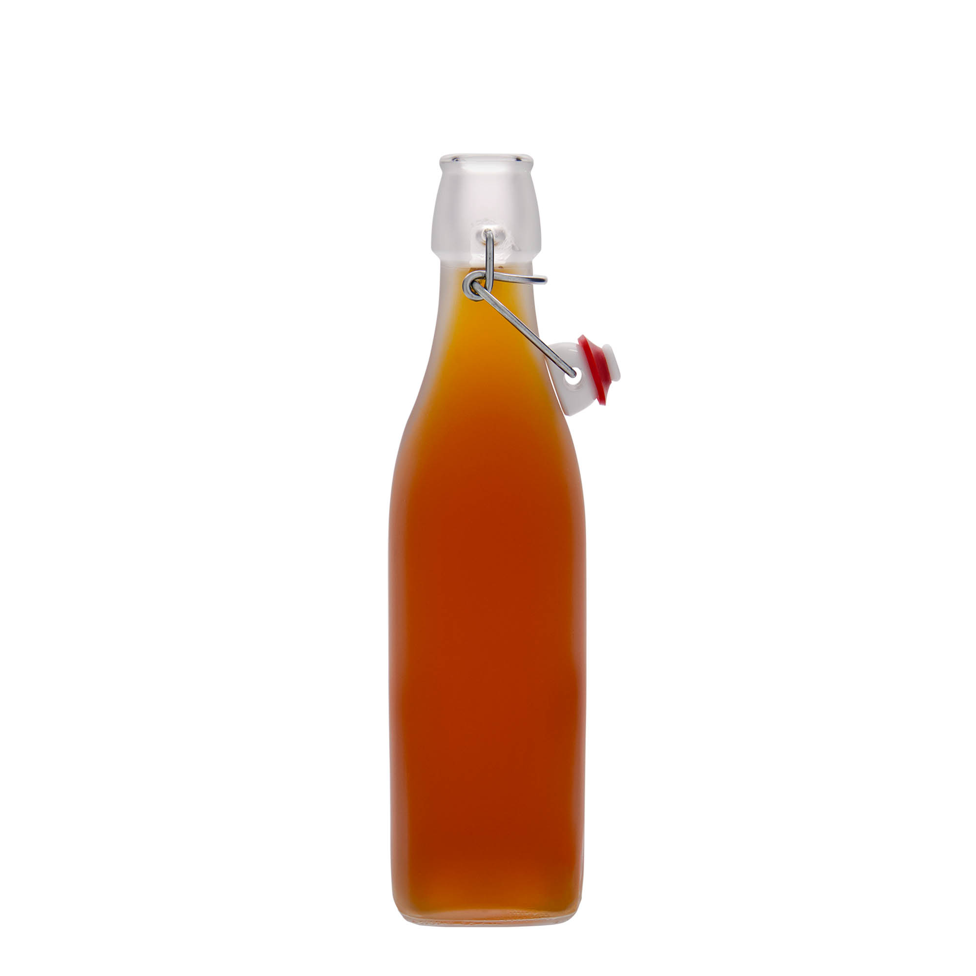 500 ml glass bottle 'Swing, square, white, opening: swing top closure'