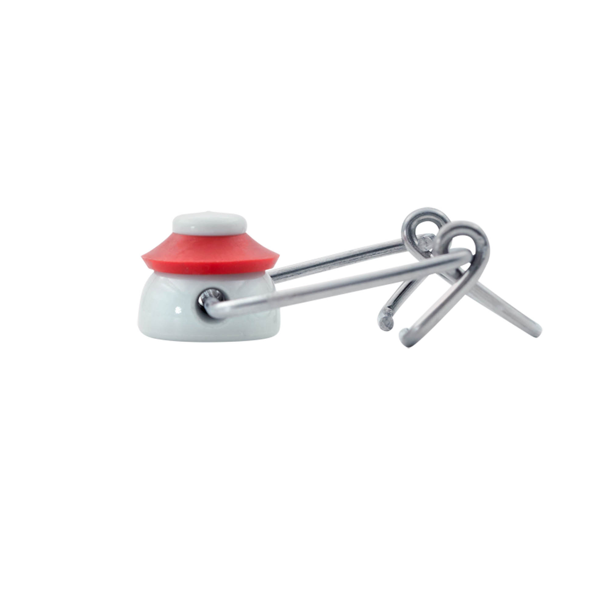 Standard clip lock, plastic, red-white