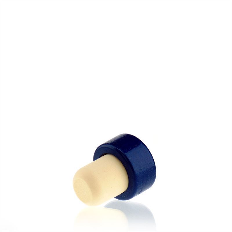 19 mm mushroom cork, wood, blue, for opening: cork