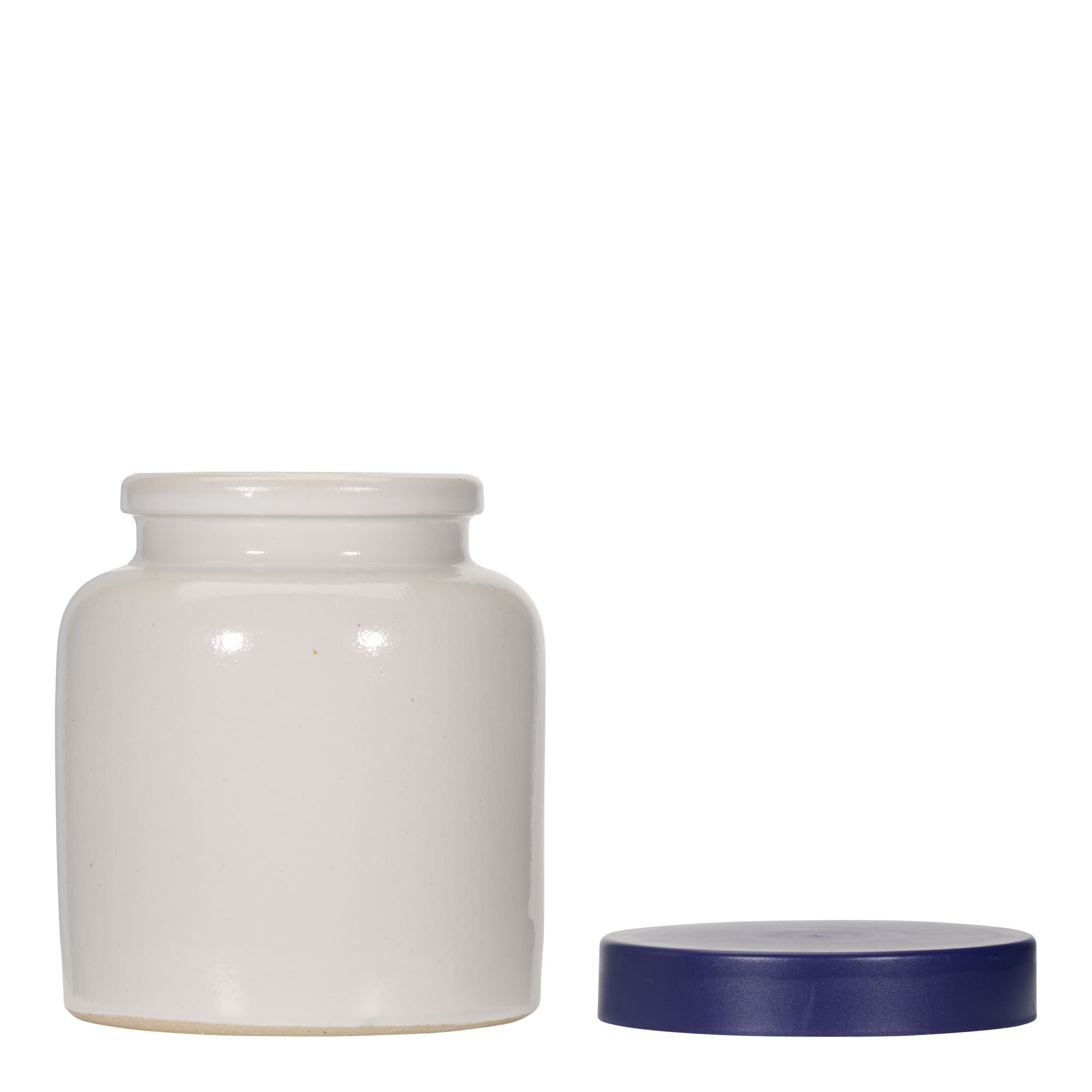 270 ml stoneware jar, ceramic, white, closure: slip lid