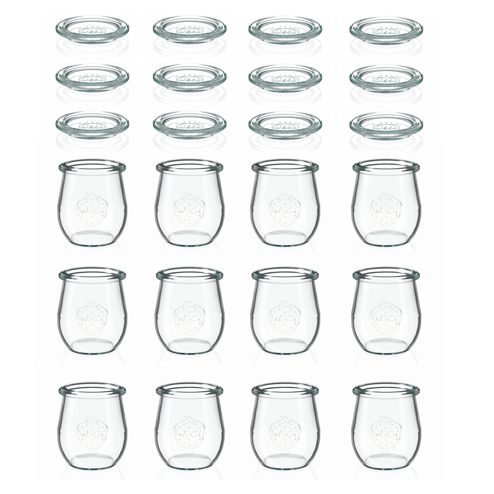 12x 220 ml WECK tulip jar with glass lid RR 60