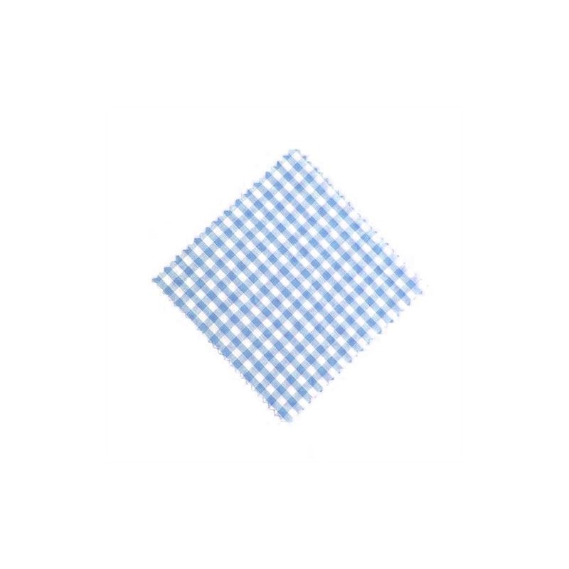 Checked fabric jar cover 12x12, square, textile, light blue, for opening: TO38-TO53 Checked fabric jar cover 12x12, square, textile, light blue, for opening: TO38-TO53