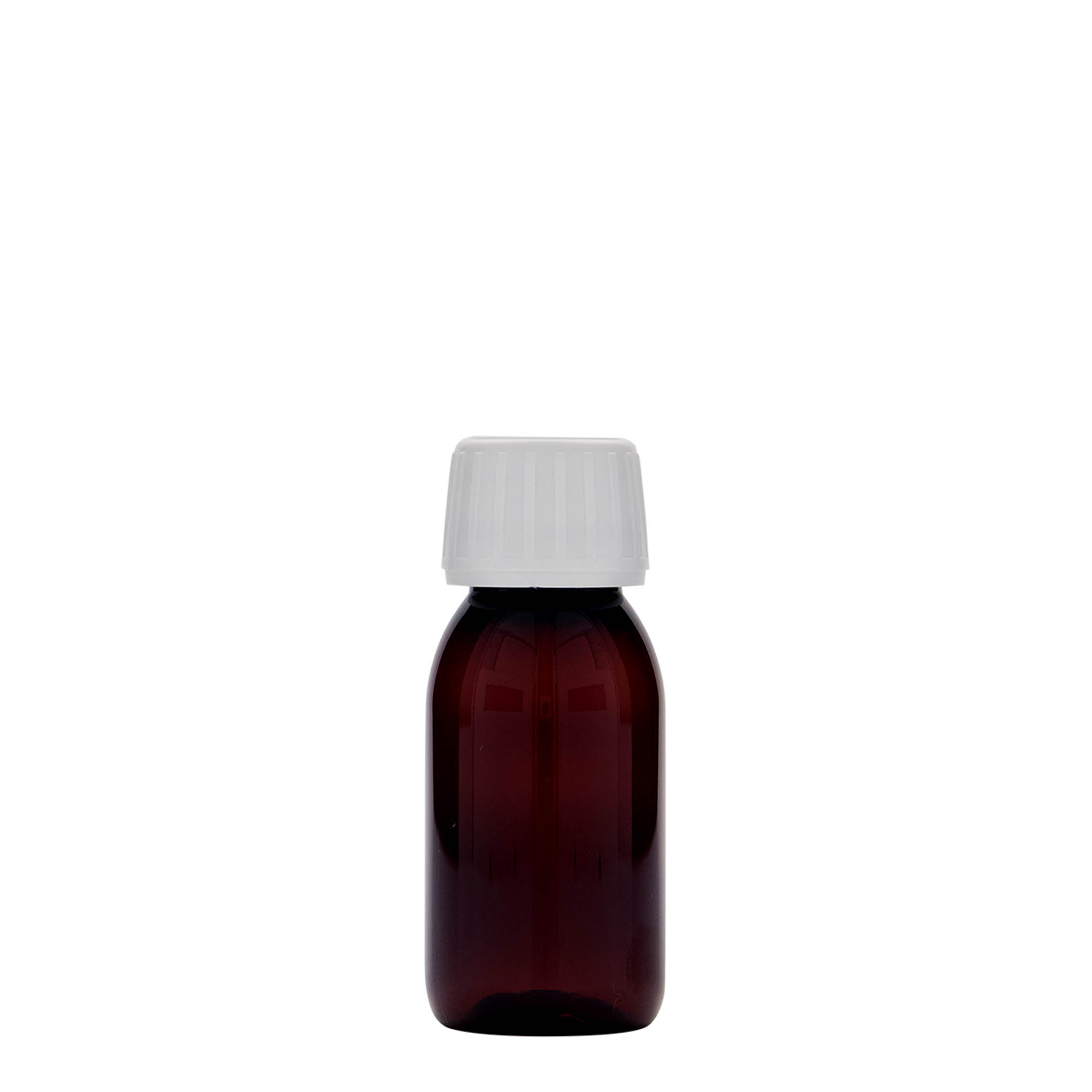 60 ml PET medical bottle, brown, plastic, opening: PP 28
