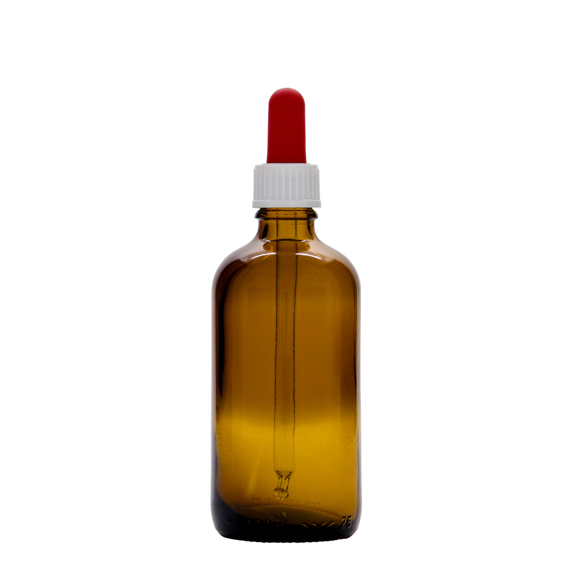 100 ml medicine pipette bottle, glass, brown/red, closure: DIN 18 100 ml medicine pipette bottle, glass, brown/red, closure: DIN 18