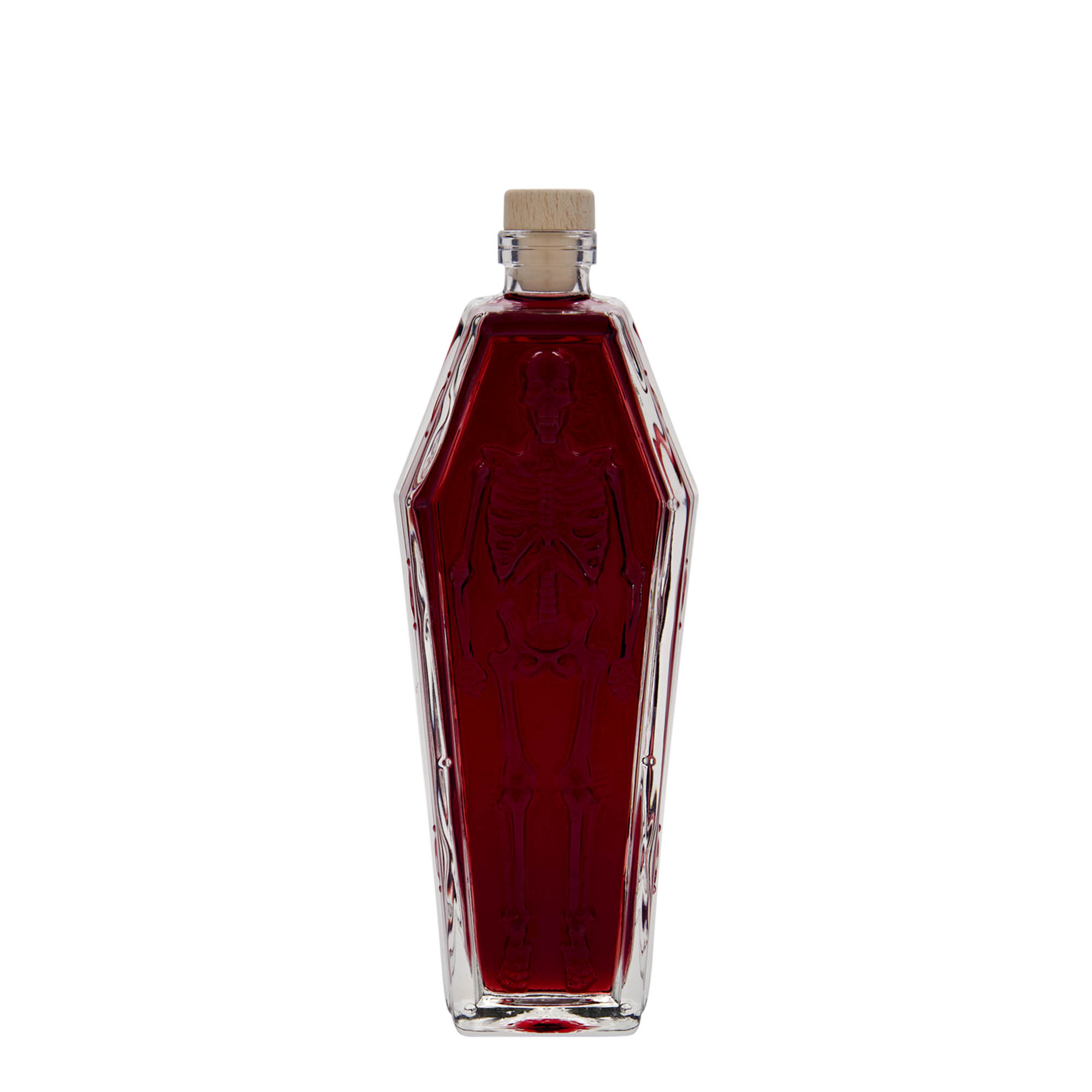 200 ml glass bottle 'coffin', opening: cork