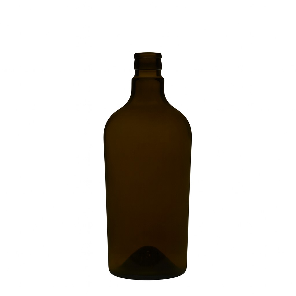 750 ml vinegar/oil bottle ‘Oleum’, glass, antique green, mouth: DOP