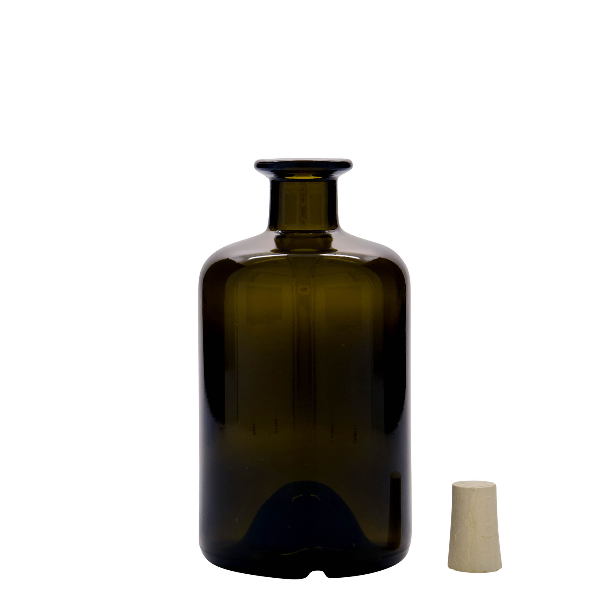 500 ml glass bottle apothecary, antique green, opening: cork 500 ml glass bottle apothecary, antique green, opening: cork
