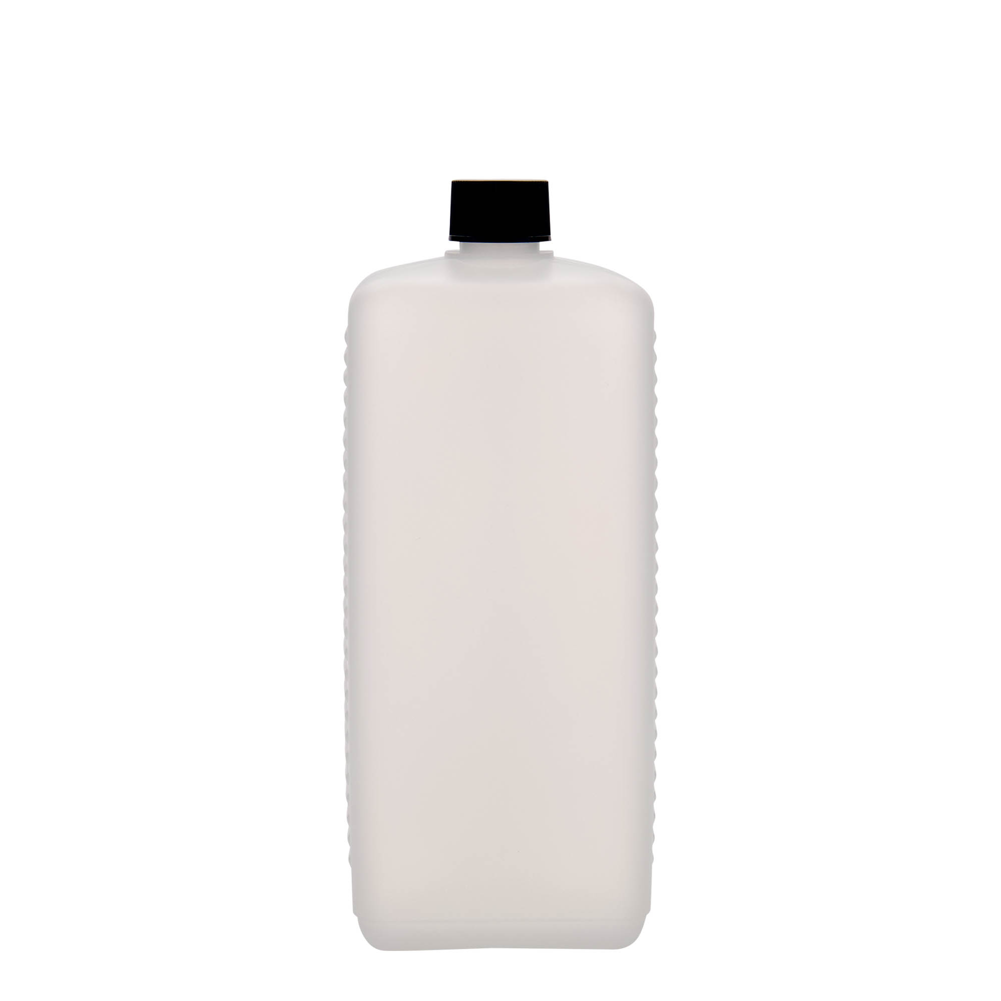 1,000 ml canister bottle, rectangular, HDPE plastic, natural, opening: DIN 25 EPE 1,000 ml canister bottle, rectangular, HDPE plastic, natural, opening: DIN 25 EPE