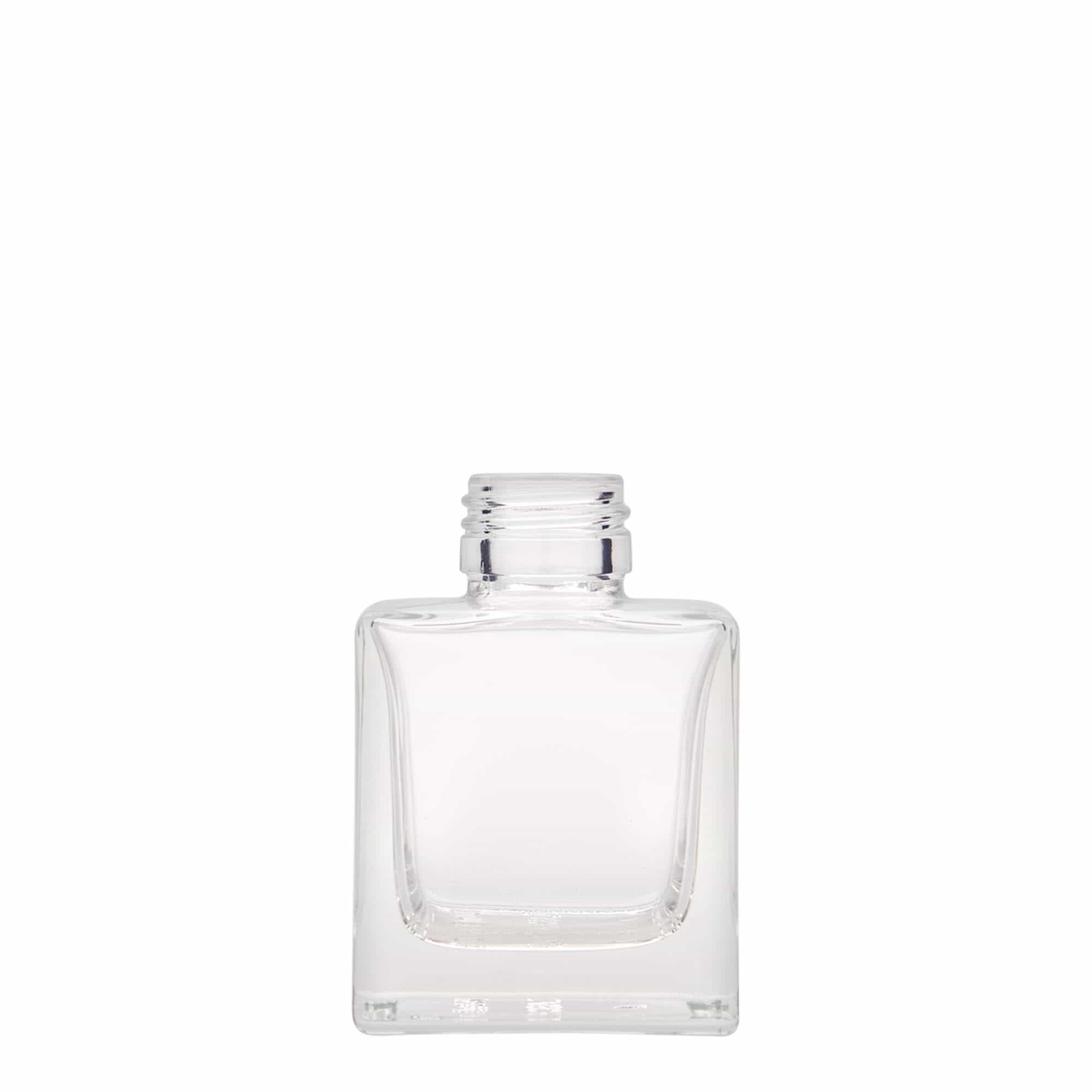 100 ml glass bottle ‘Cube’, square, opening: PP 28