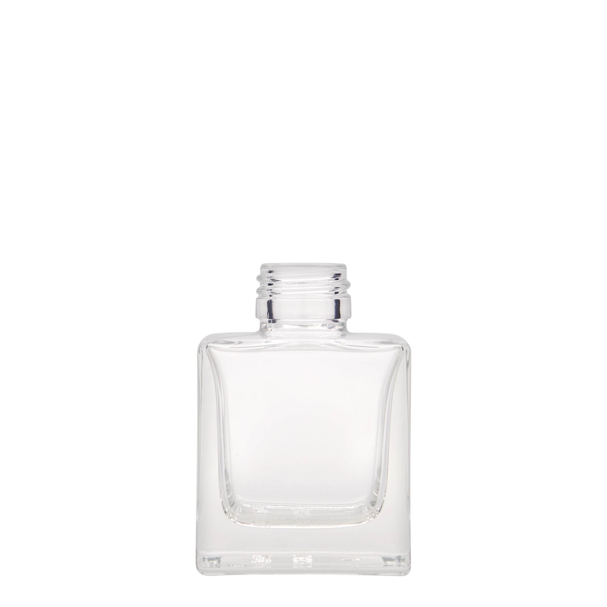100 ml glass bottle ‘Cube’, square, opening: PP 28