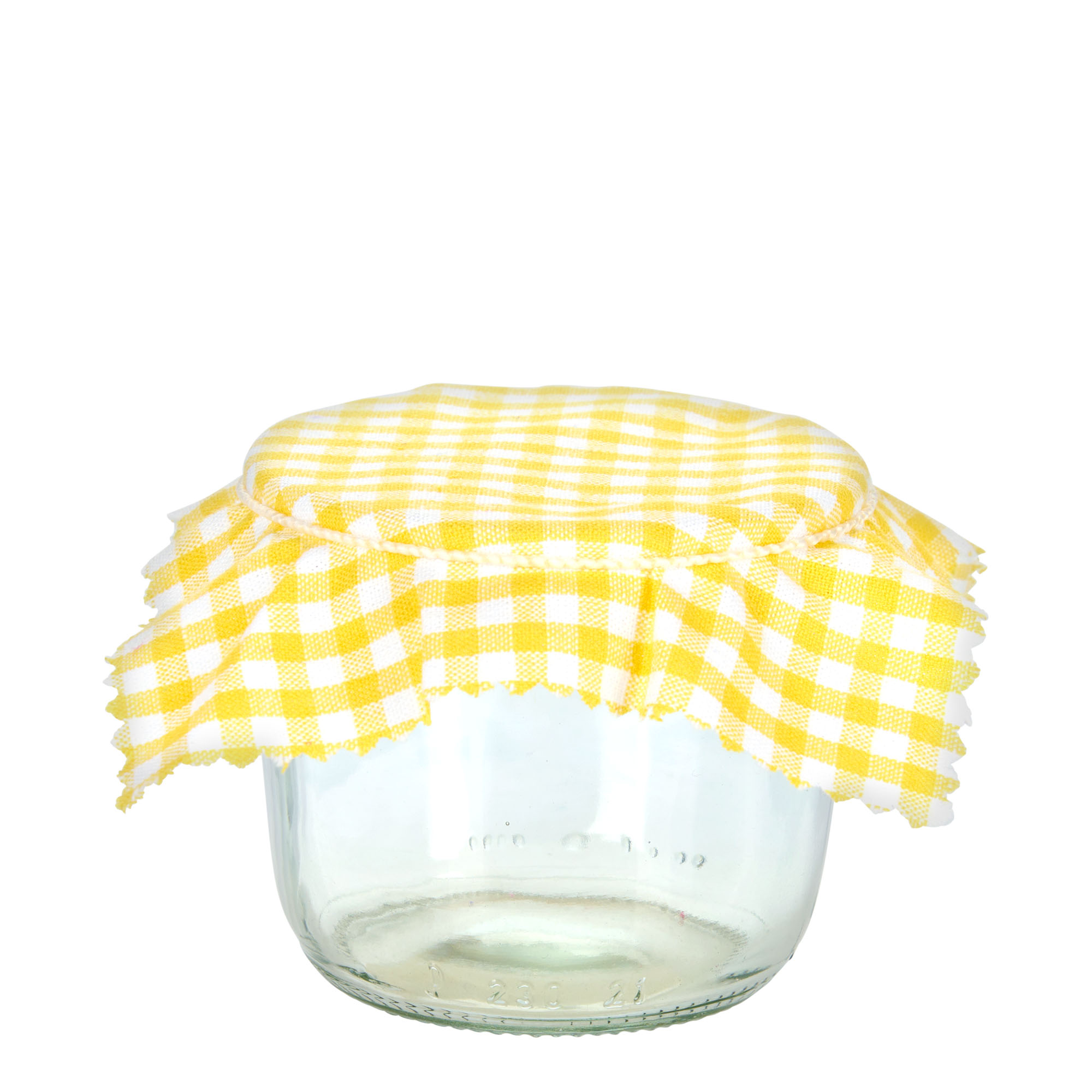 Checked fabric jar cover 12x12, square, textile, yellow, for opening: TO38-TO53