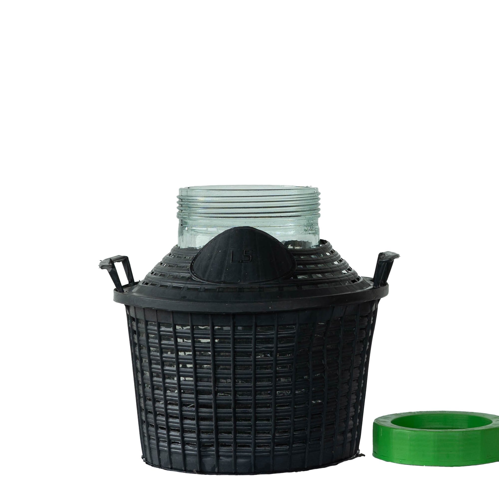 5 l wide-neck glass balloon bottle, opening: screw cap