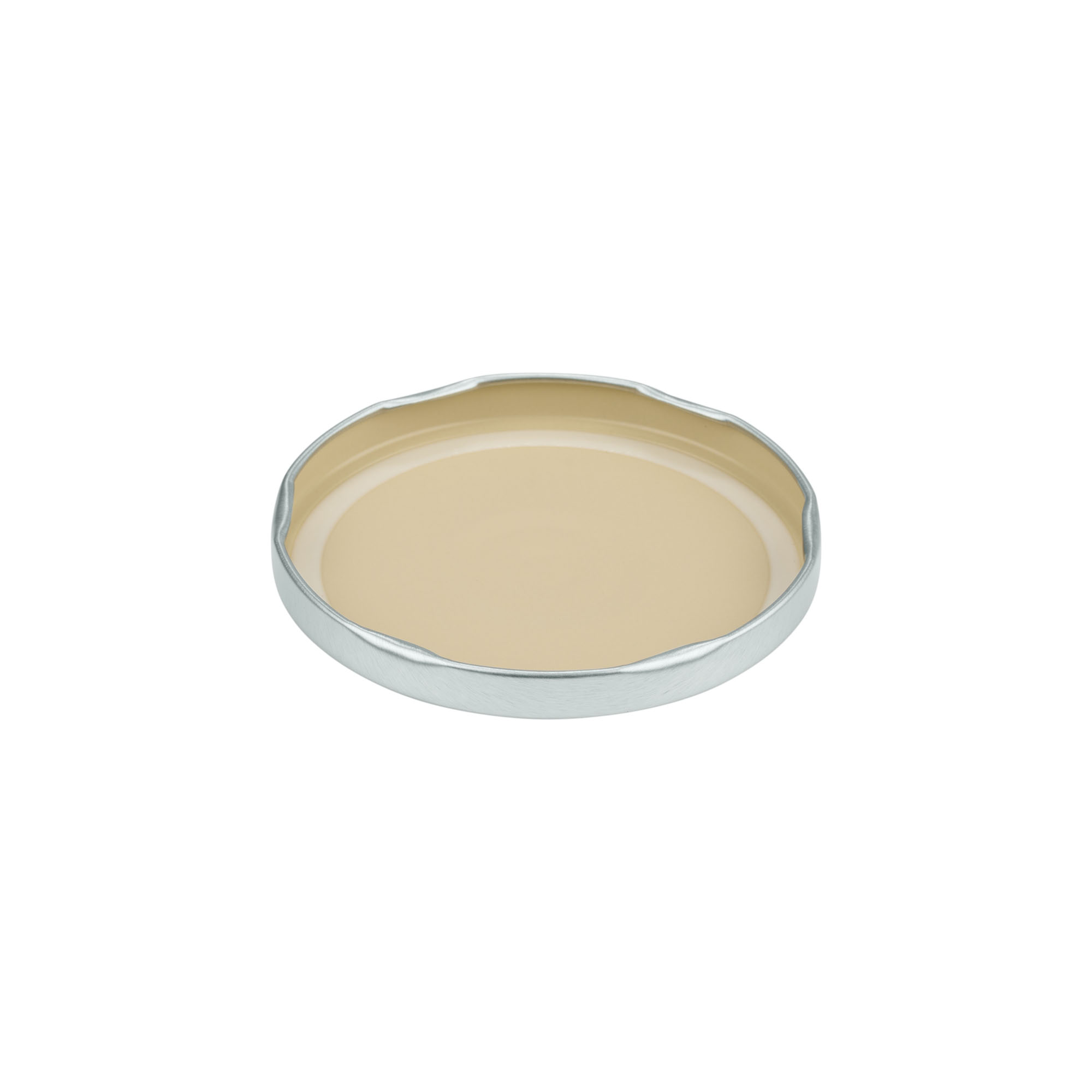 Twist off lid, tinplate, silver, for opening: TO 82 Twist off lid, tinplate, silver, for opening: TO 82