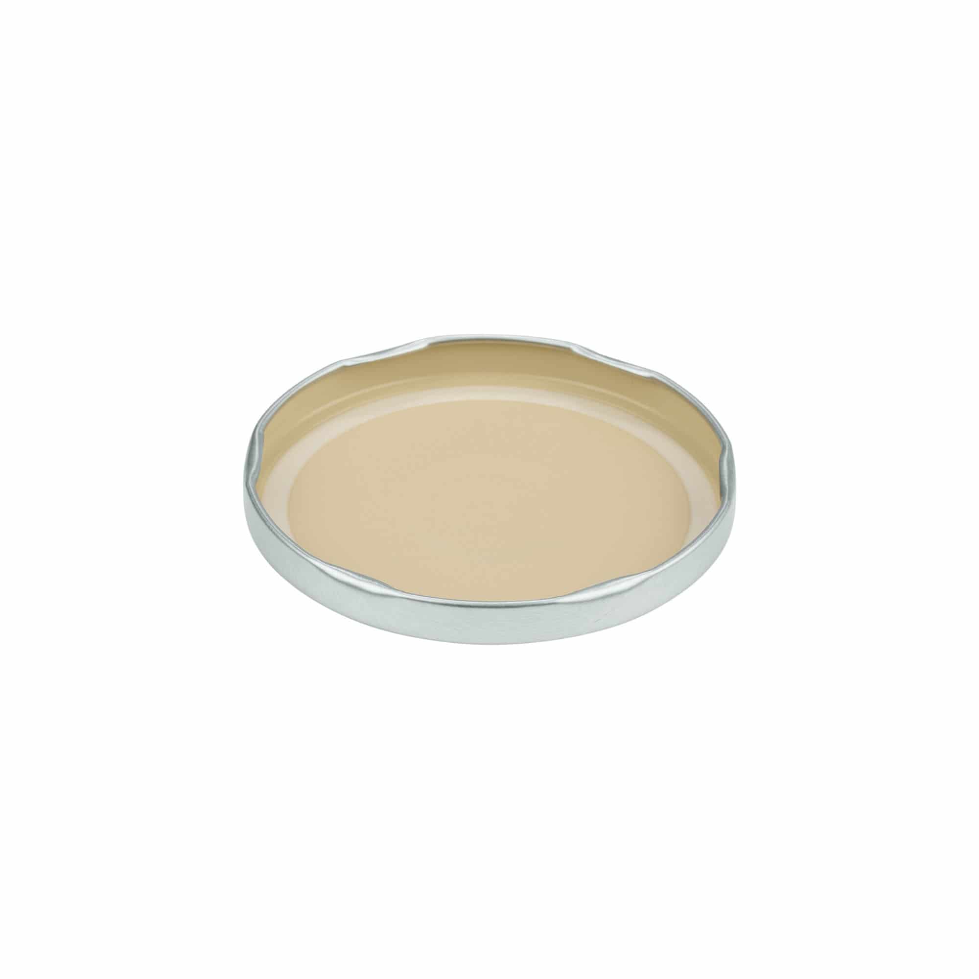 Twist-off lid, tinplate, silver, for opening: TO 82