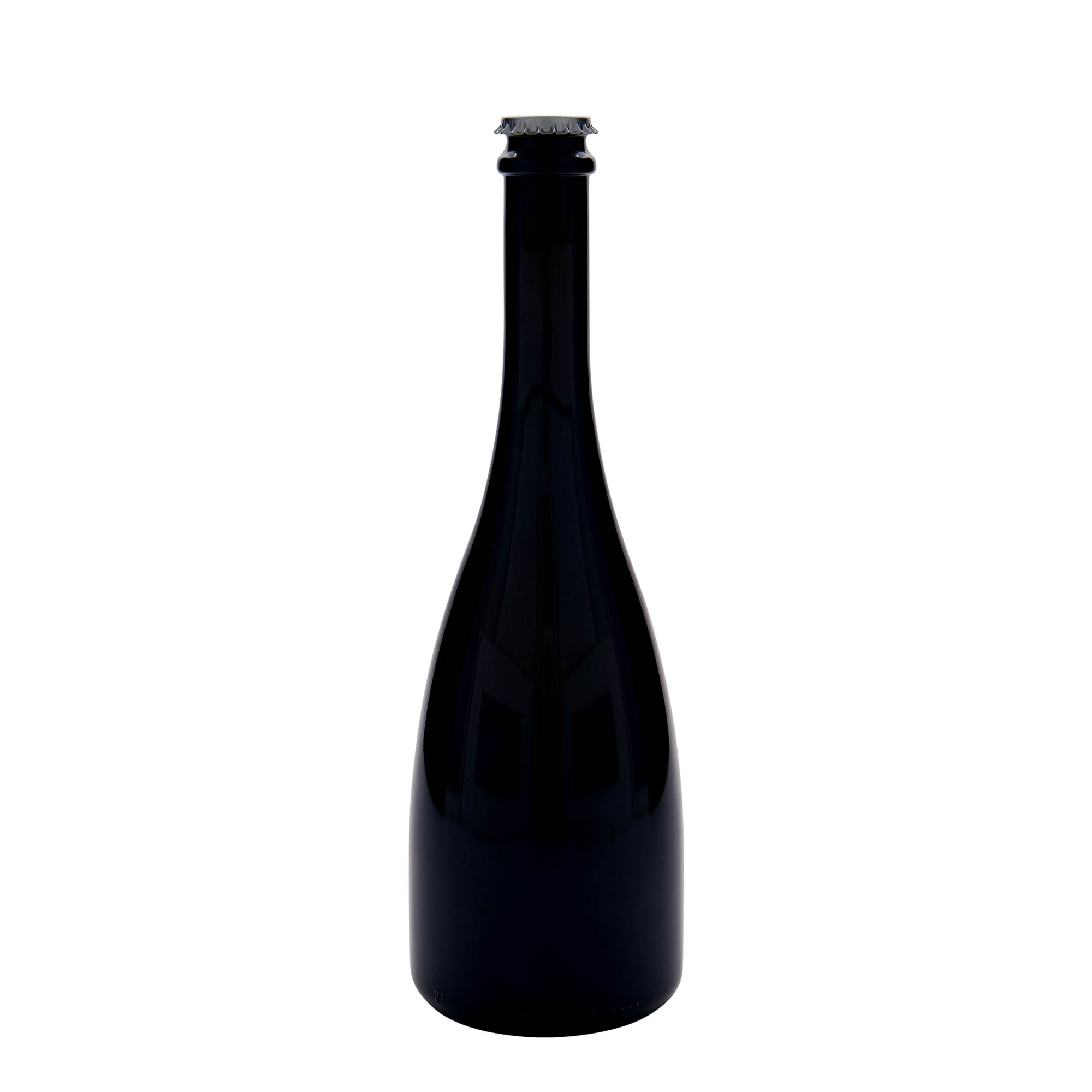 750 ml beer/champagne bottle ‘Tosca’, glass, antique green, mouth: crown cap