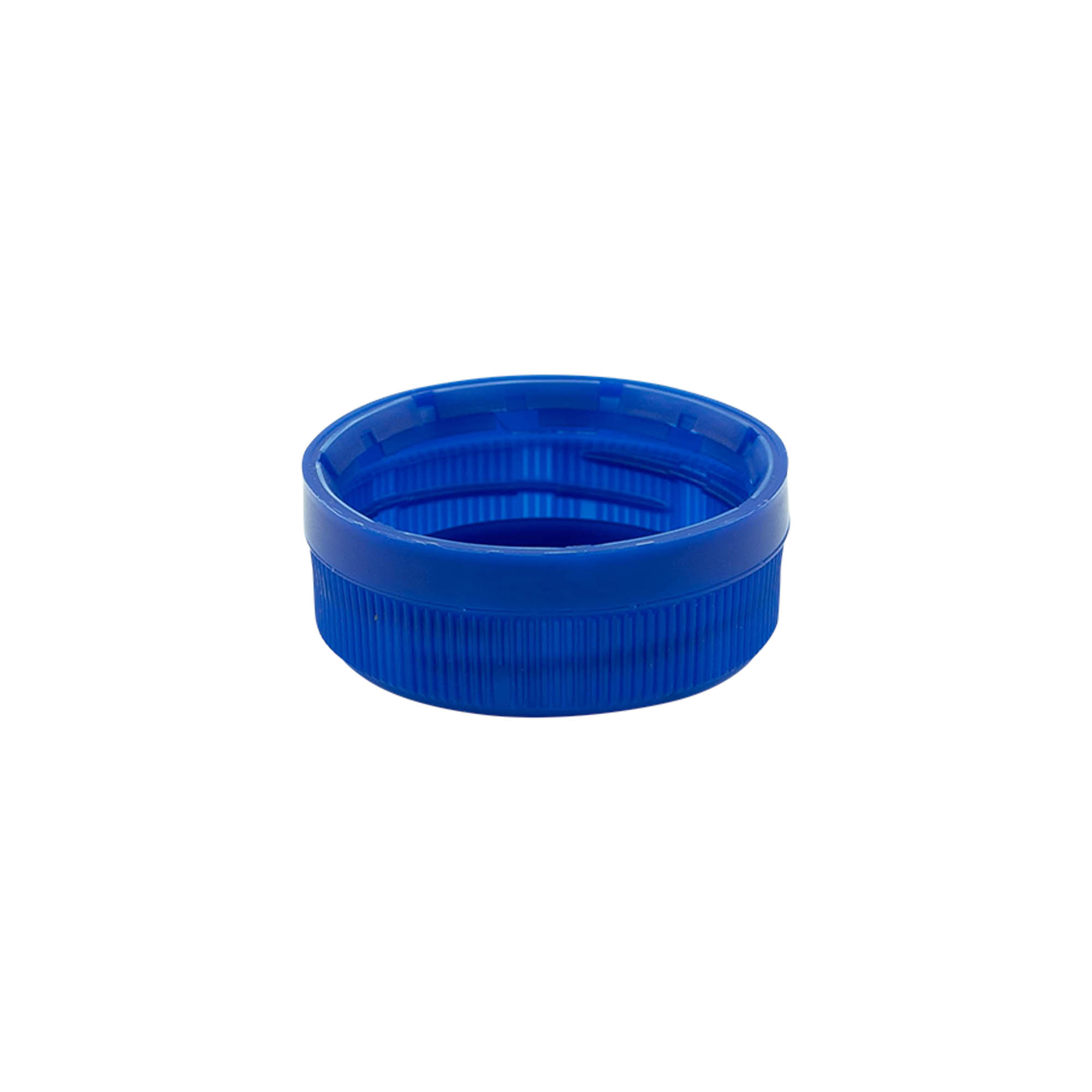 Screw cap for two start thread, PE plastic, blue, for opening: PET 38 mm