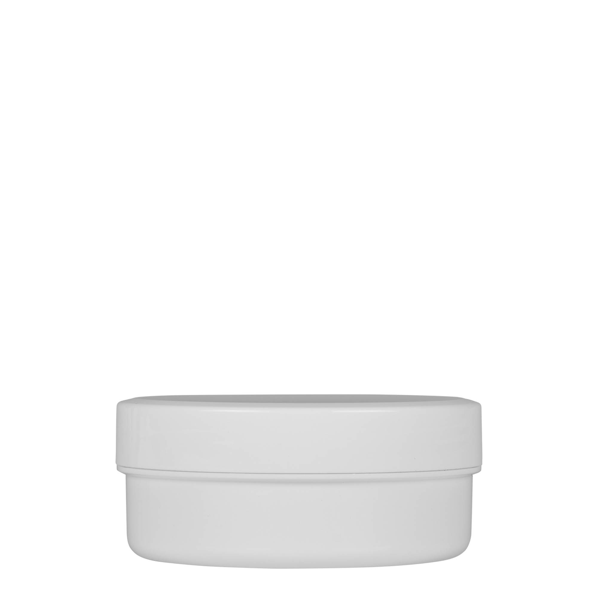 125 ml plastic jar 'White Line', PP, white, opening: screw cap 125 ml plastic jar 'White Line', PP, white, opening: screw cap