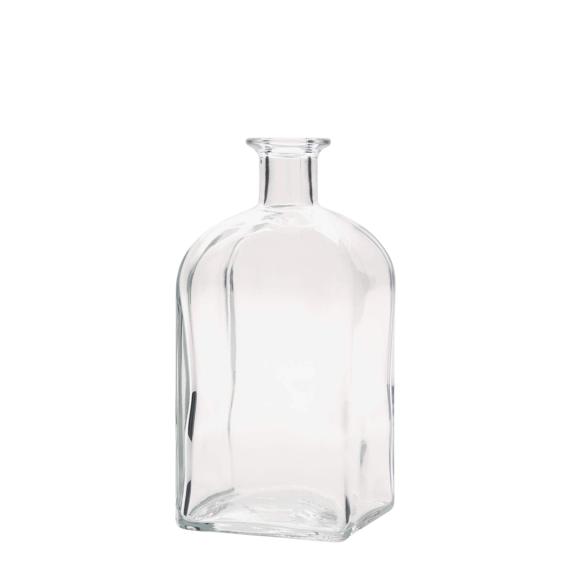 700 ml glass bottle Apothecary Carré, square, opening: cork