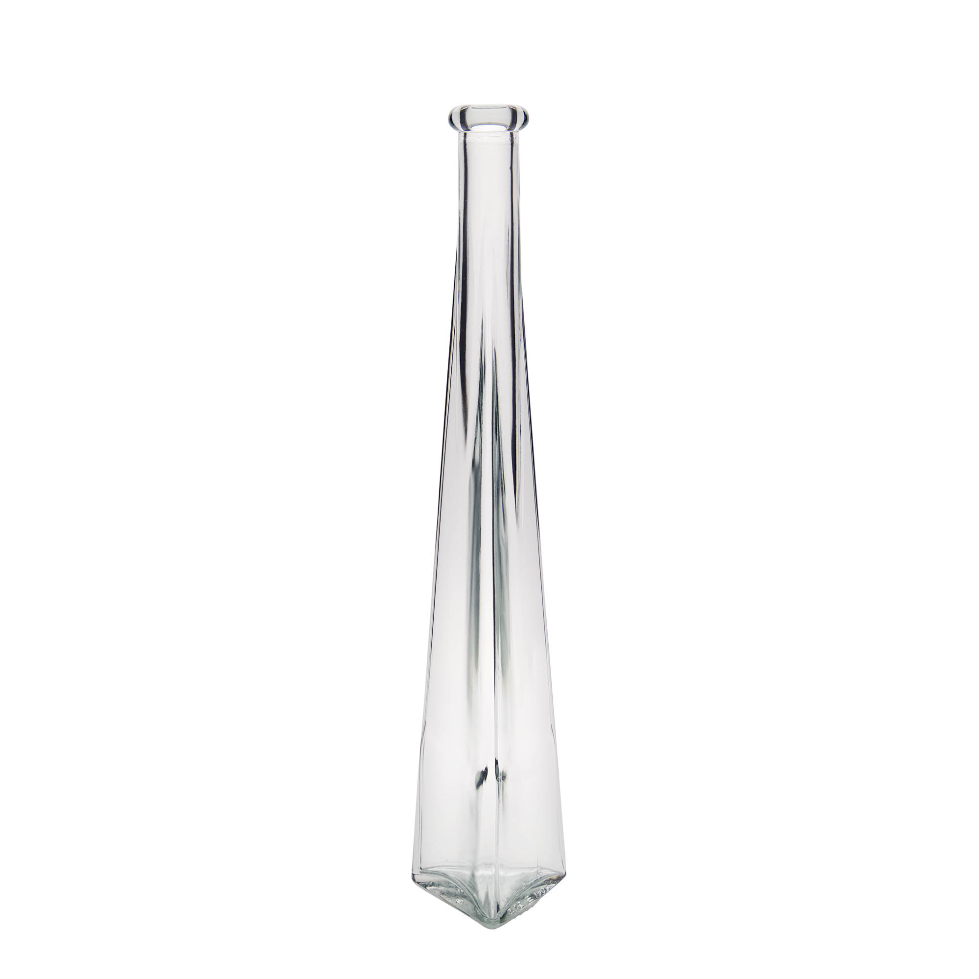 200 ml glass bottle 'Dama Triangolore', triangular, opening: cork