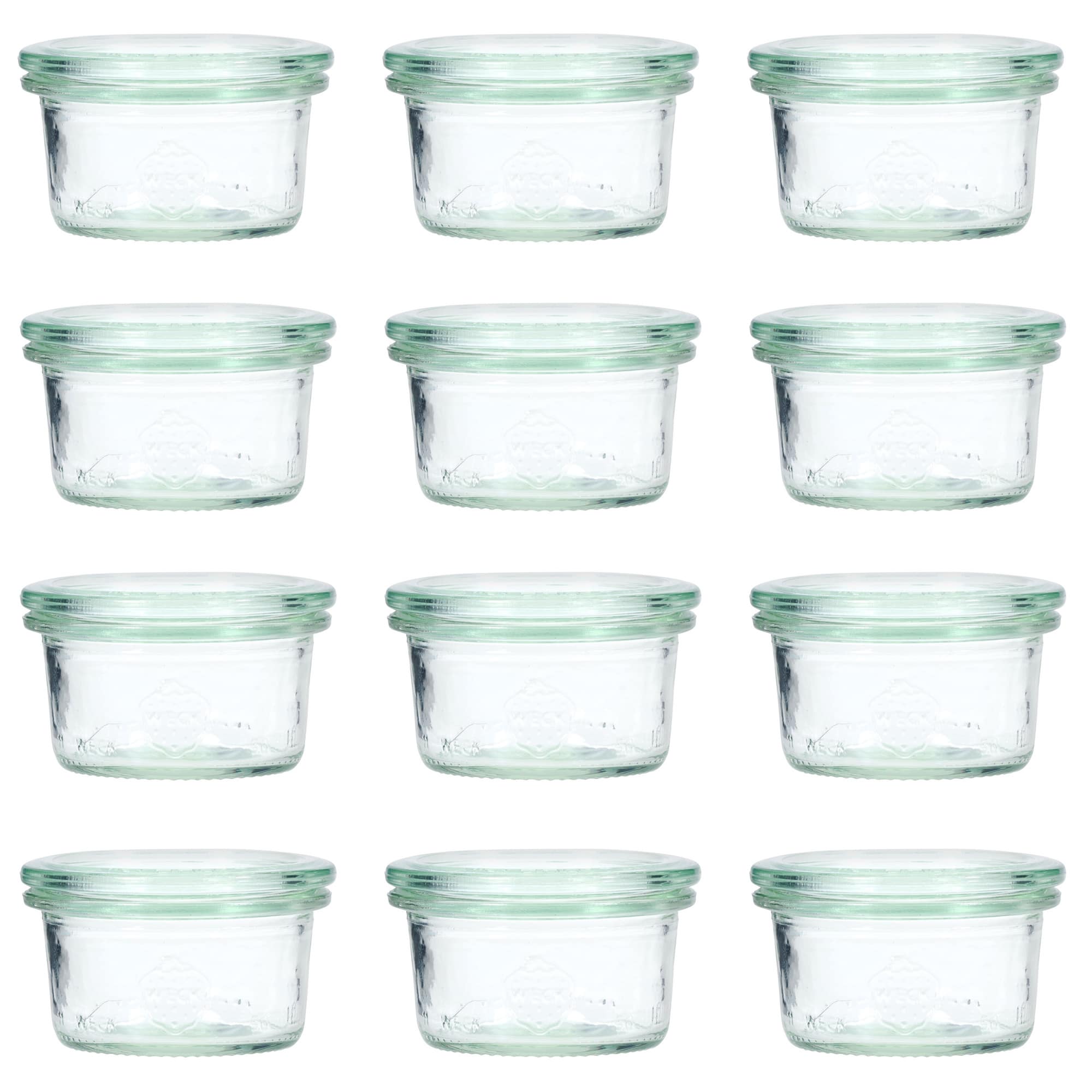 12x 50 ml WECK inverted jar with glass lid RR 60