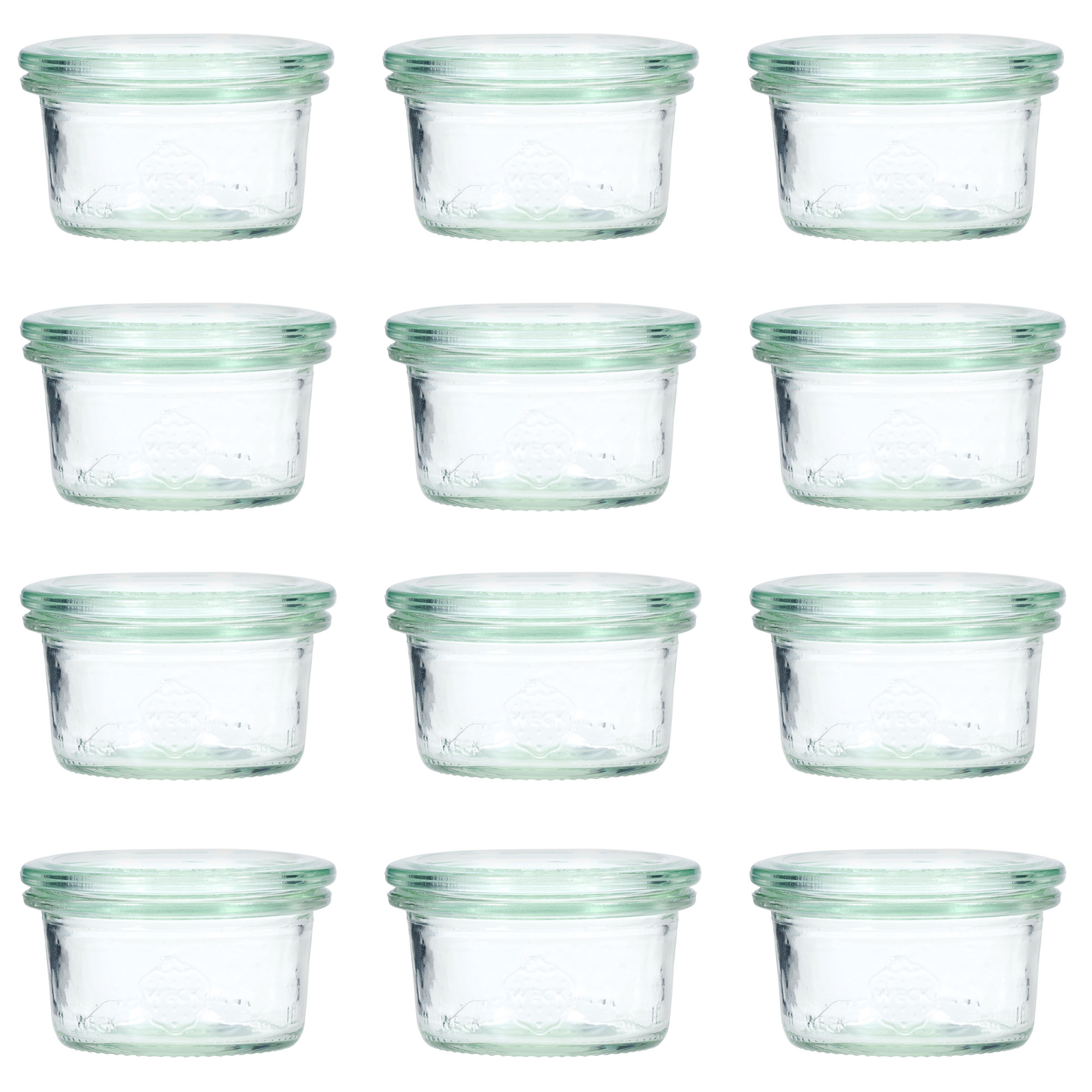 12x 50 ml WECK inverted jar with glass lid RR 60