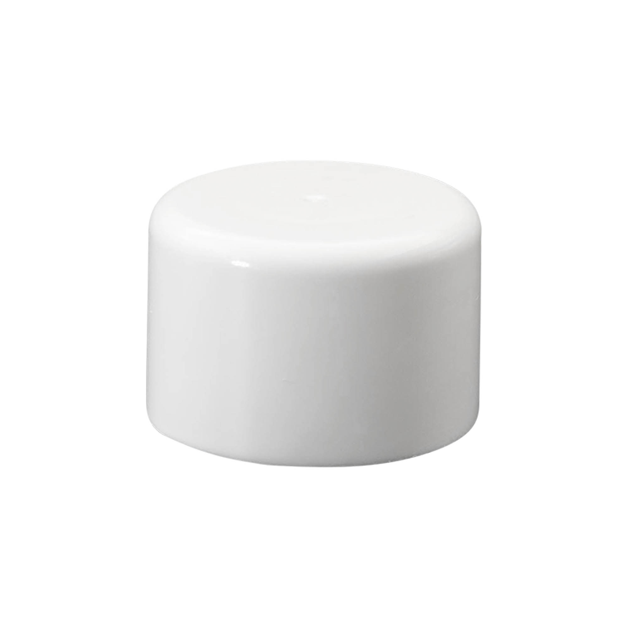 Screw cap for round bottle with syringe insert, PE plastic, white, for opening: GL 22
