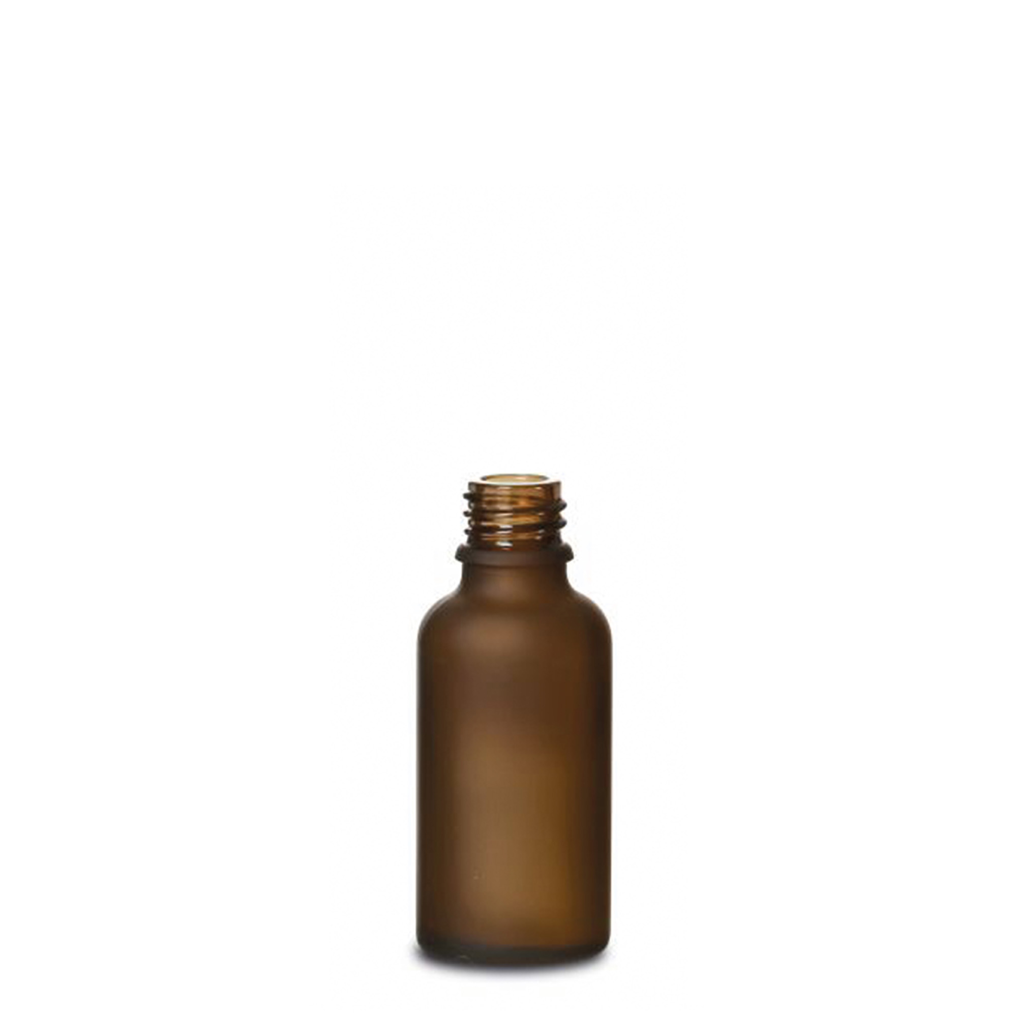 30ml medicine bottle, glass, frosted brown, neck: DIN 18 30ml medicine bottle, glass, frosted brown, neck: DIN 18